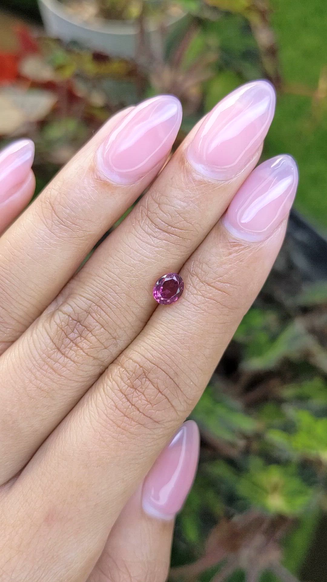 1.04 Ct. Pinkish Purple Rhodolite Garnet from Mozambique Size Video