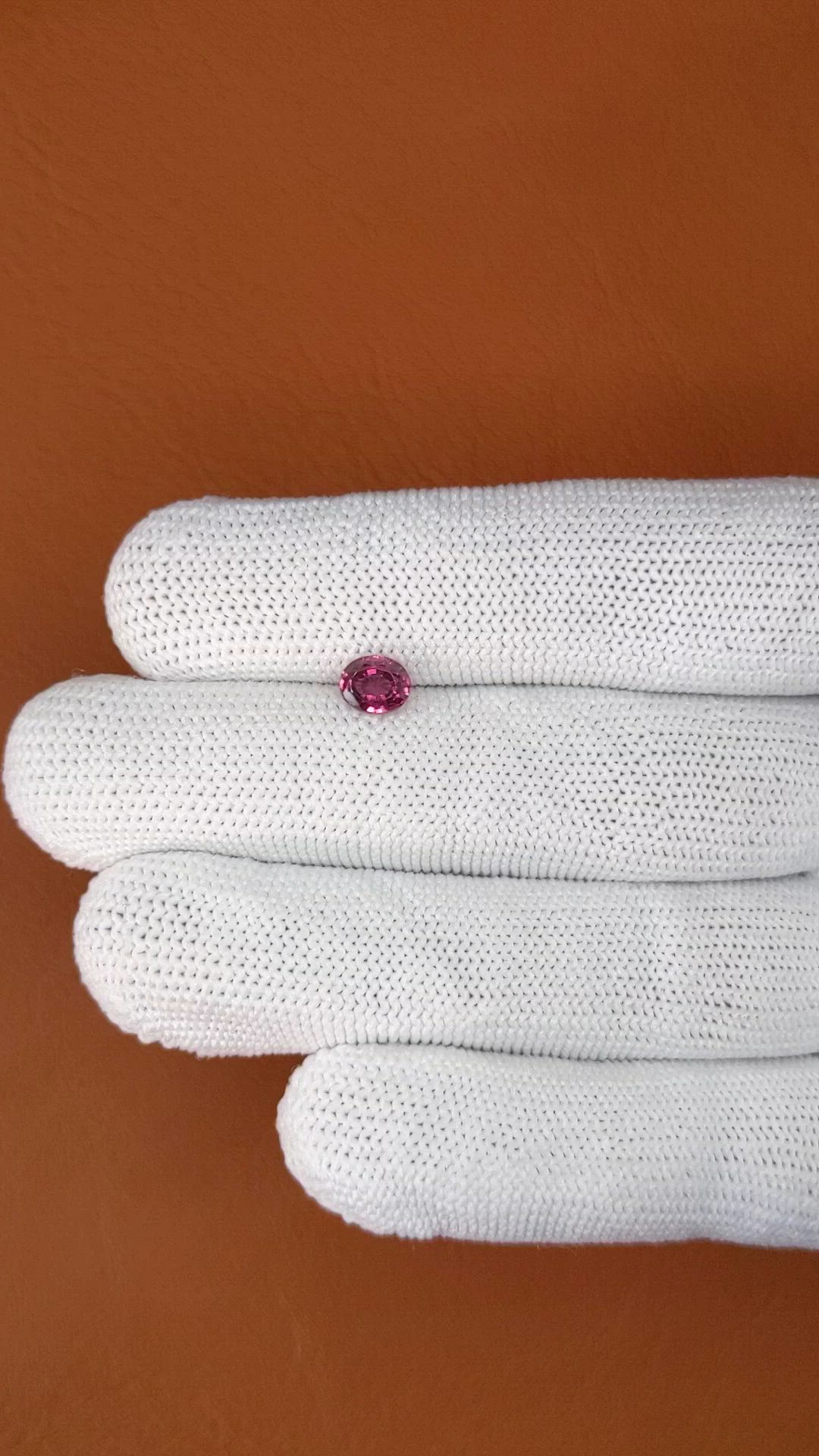 1.04 Ct. Pinkish Purple Rhodolite Garnet from Mozambique Size Video