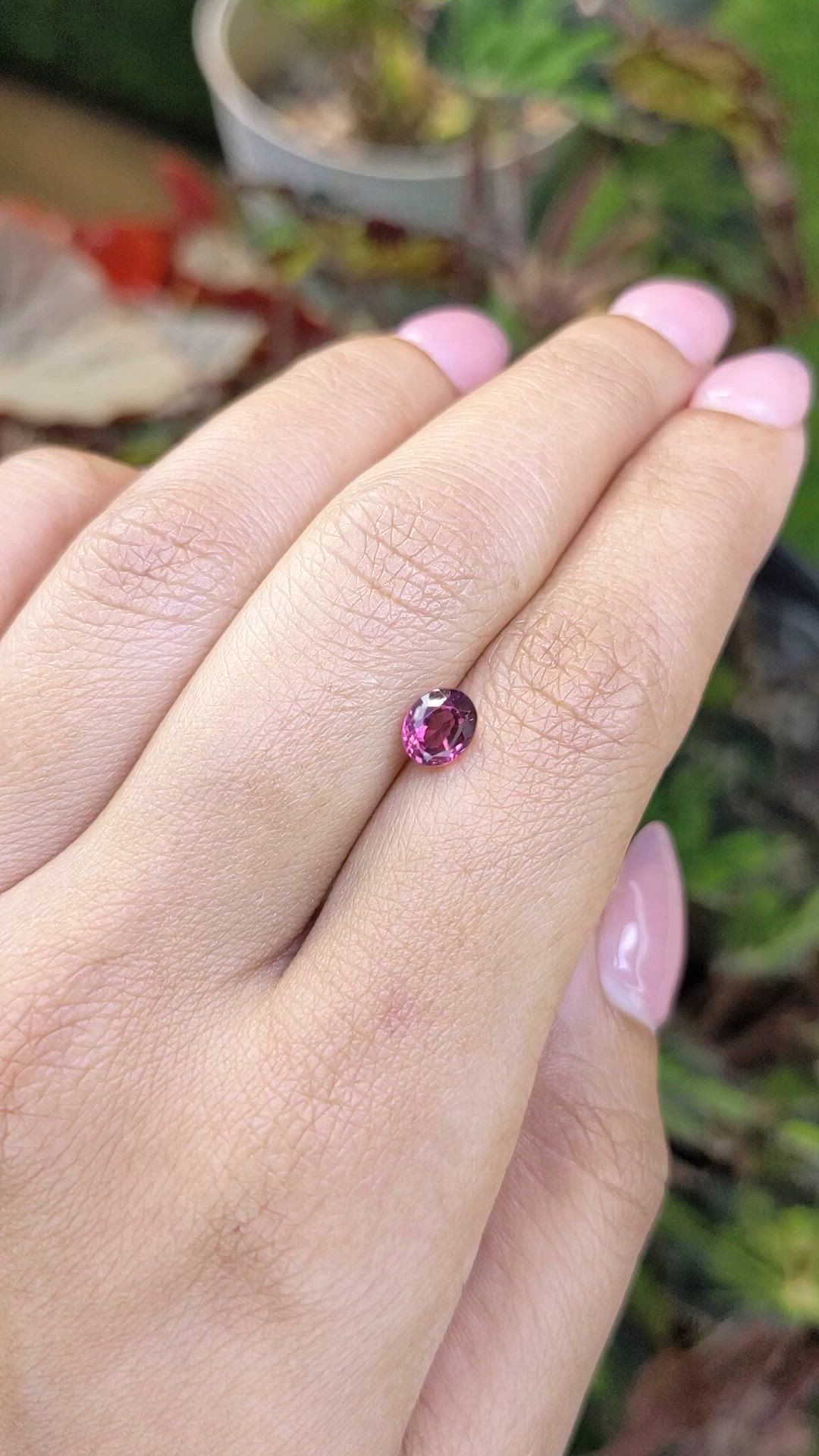 1.04 Ct. Pinkish Purple Rhodolite Garnet from Mozambique Size Video