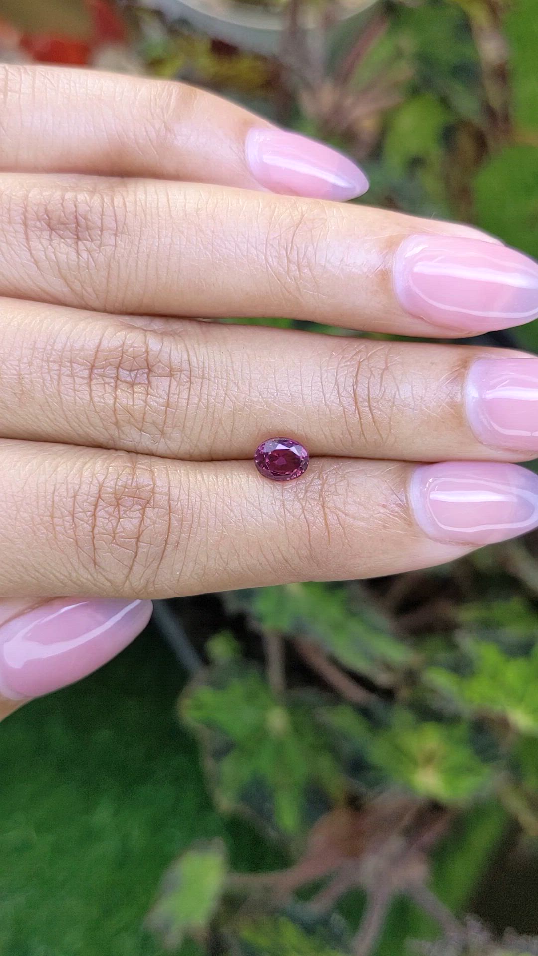 1.04 Ct. Pinkish Purple Rhodolite Garnet from Mozambique Size Video