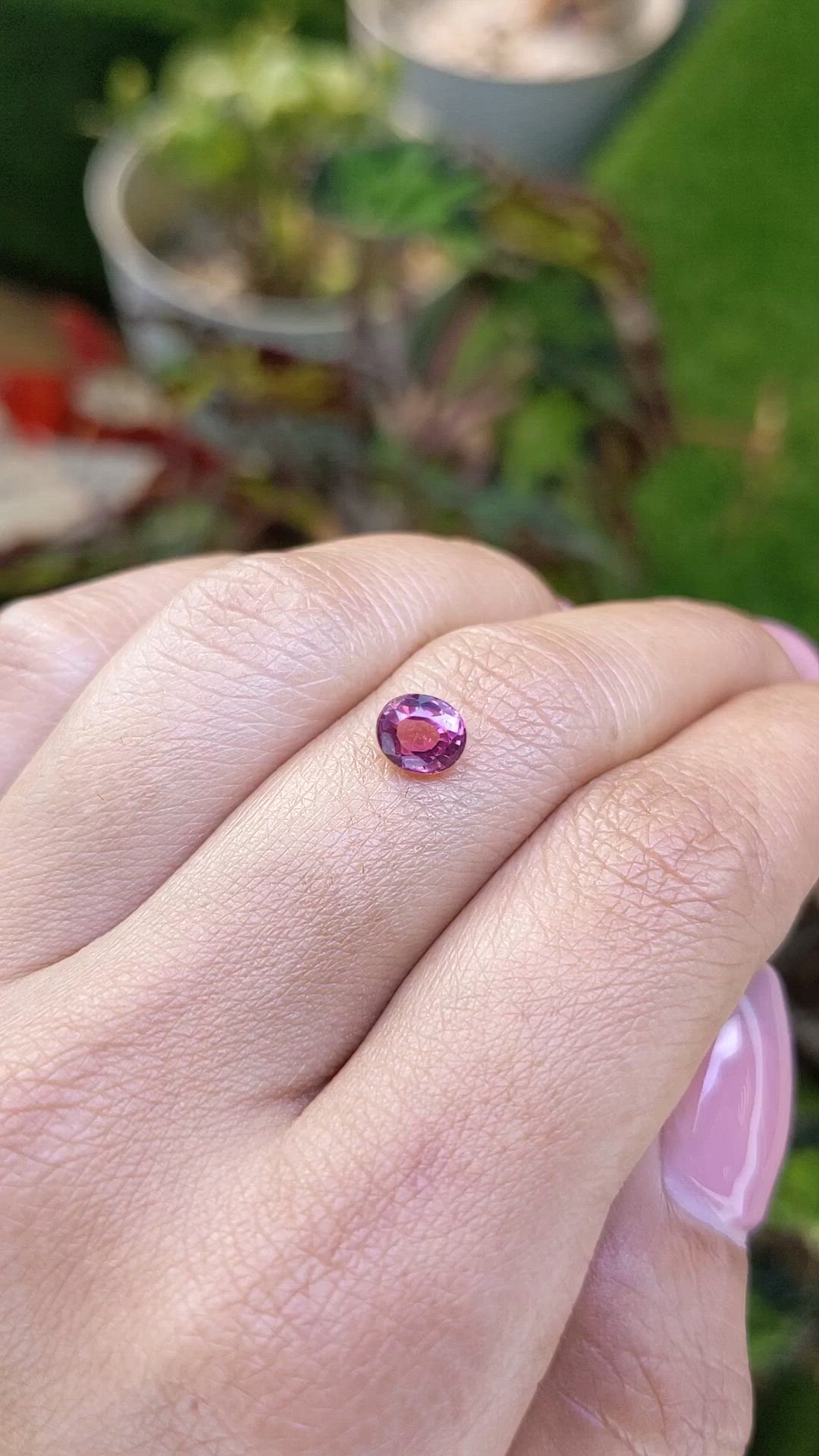 1.11 Ct. Pinkish Purple Rhodolite Garnet from Mozambique Size Video