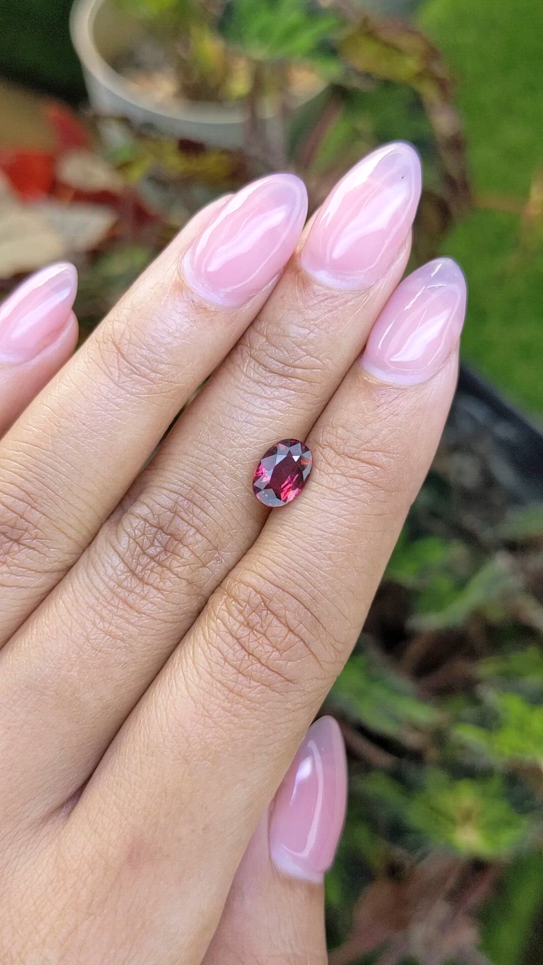 1.62 Ct. Red Rhodolite Garnet from Mozambique Size Video