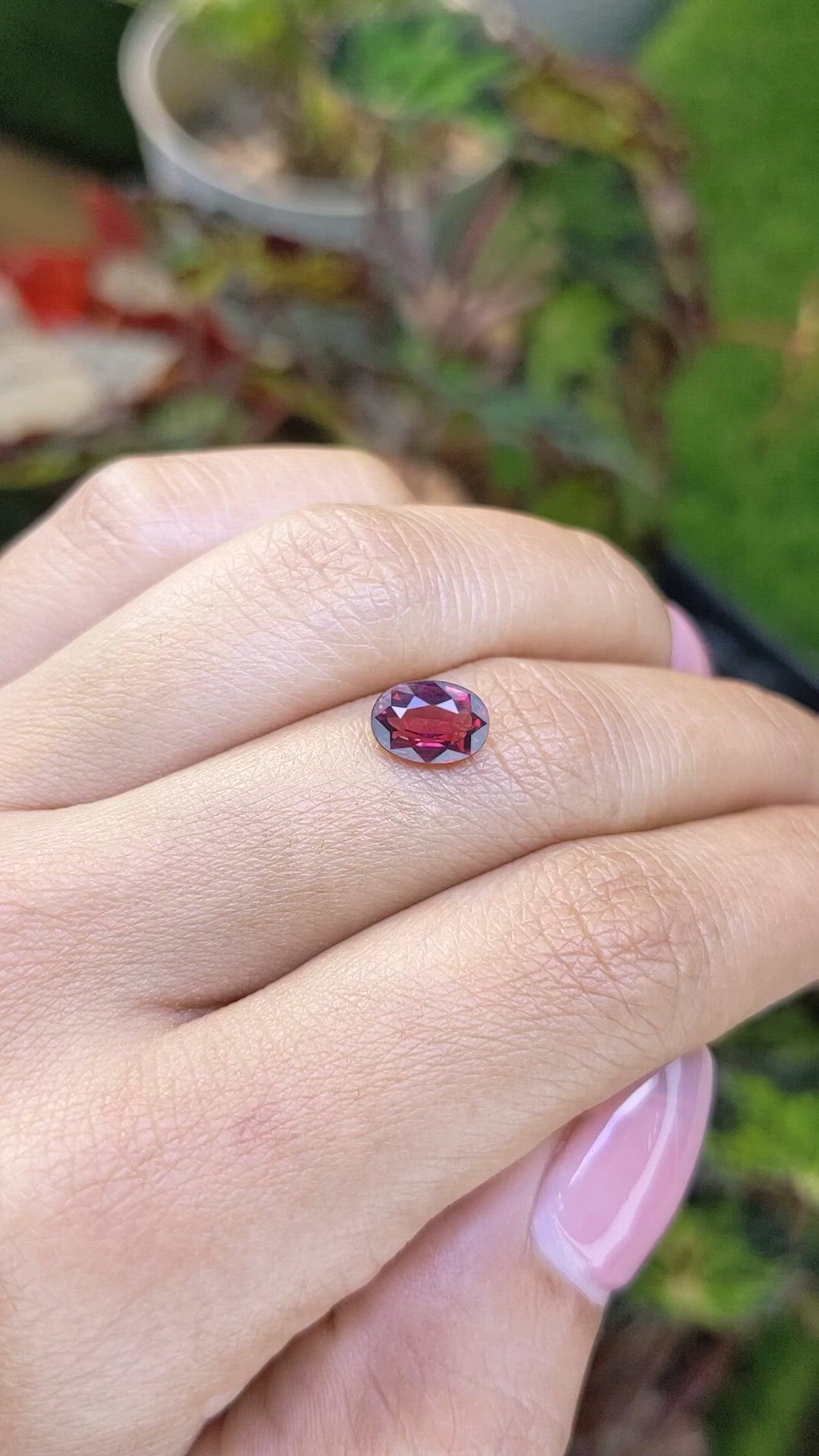 1.62 Ct. Red Rhodolite Garnet from Mozambique Size Video