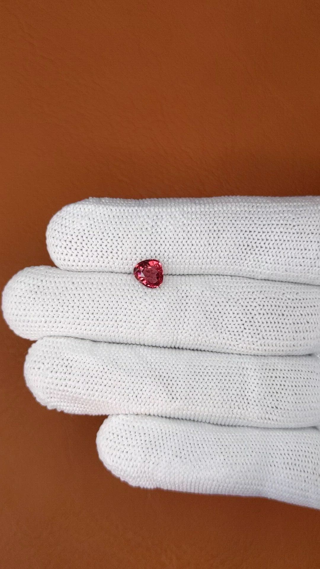 1.08 Ct. Pinkish Red Almandine Garnet from Mozambique Size Video