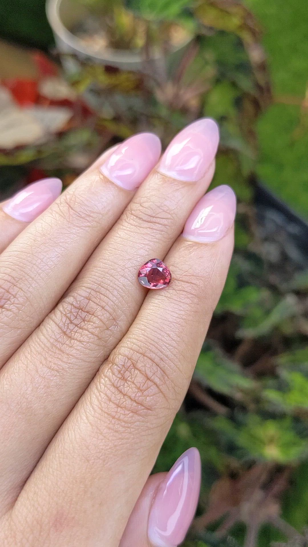 1.08 Ct. Pinkish Red Almandine Garnet from Mozambique Size Video