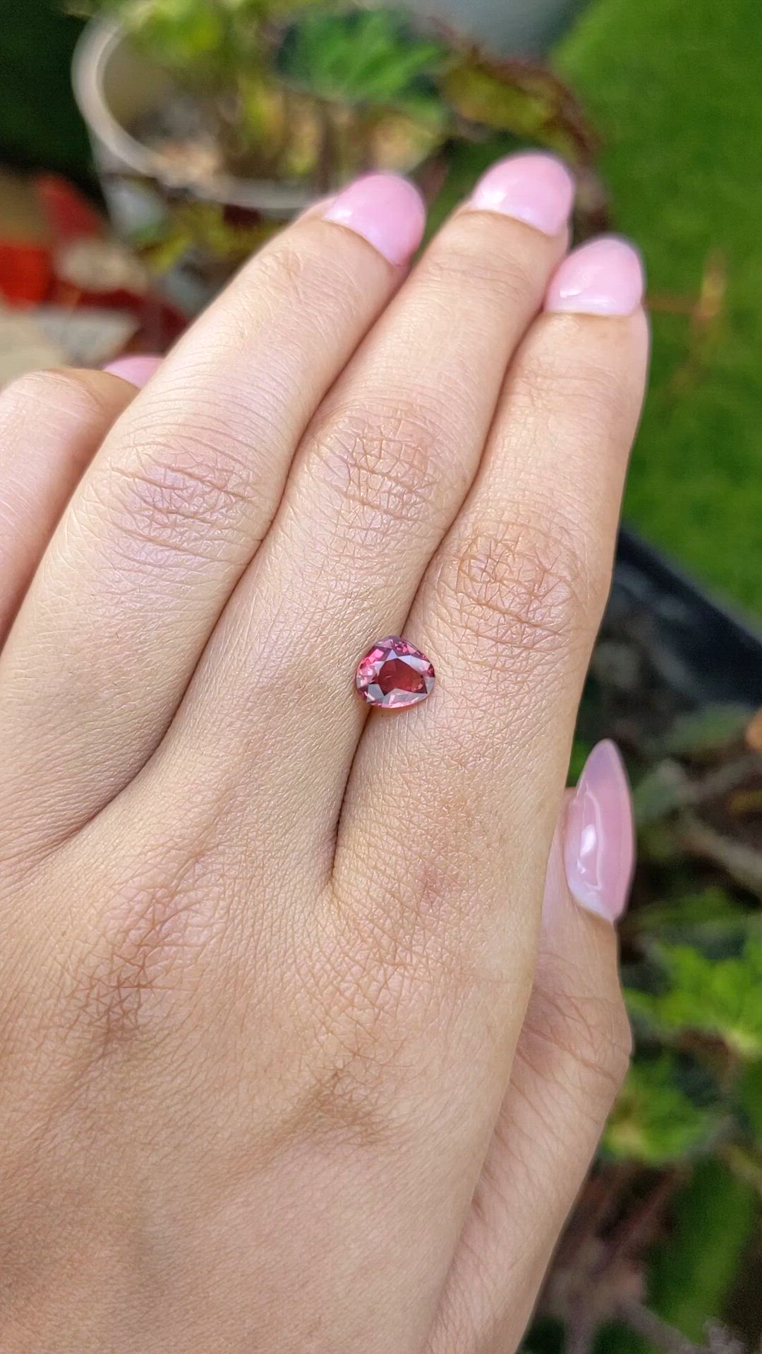 1.08 Ct. Pinkish Red Almandine Garnet from Mozambique Size Video