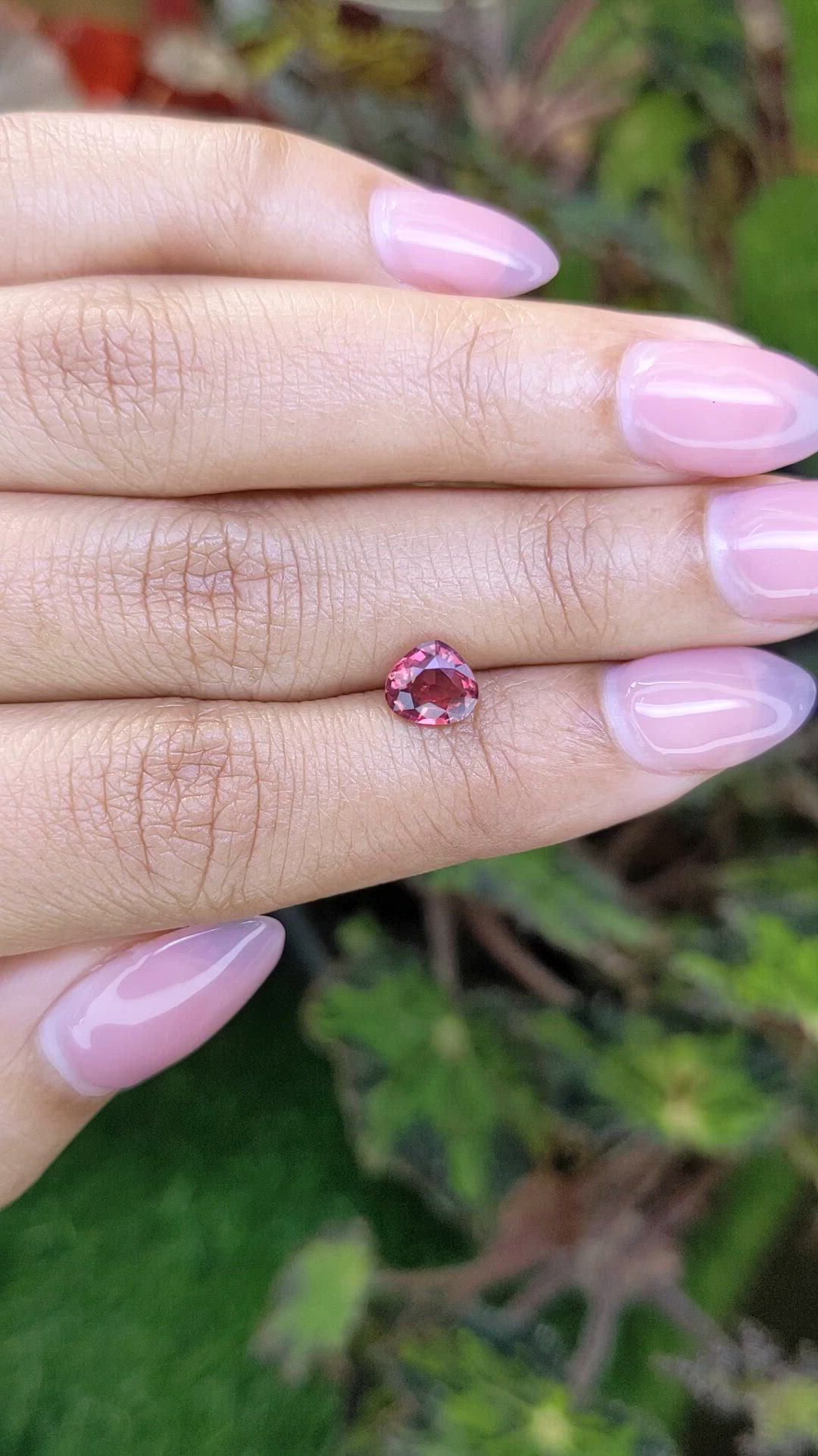 1.08 Ct. Pinkish Red Almandine Garnet from Mozambique Size Video