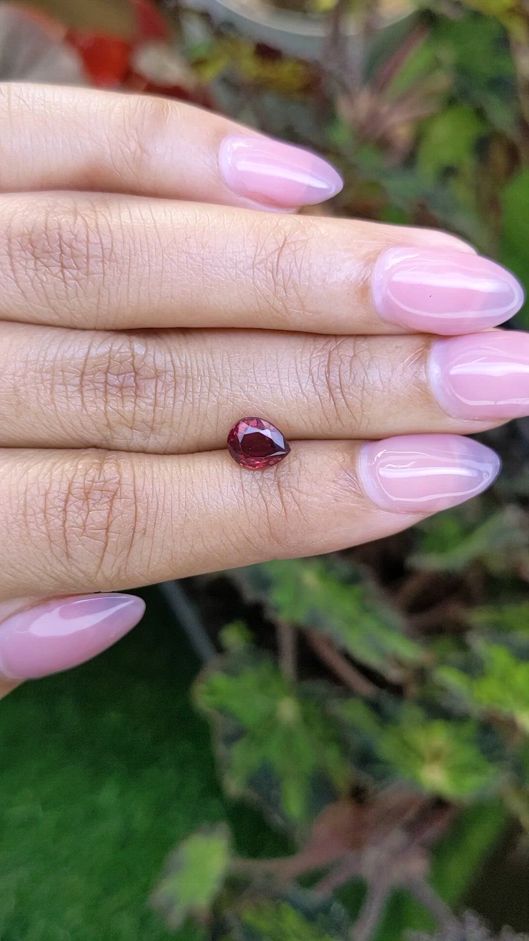 1.44 Ct. Red Almandine Garnet from Mozambique Size Video