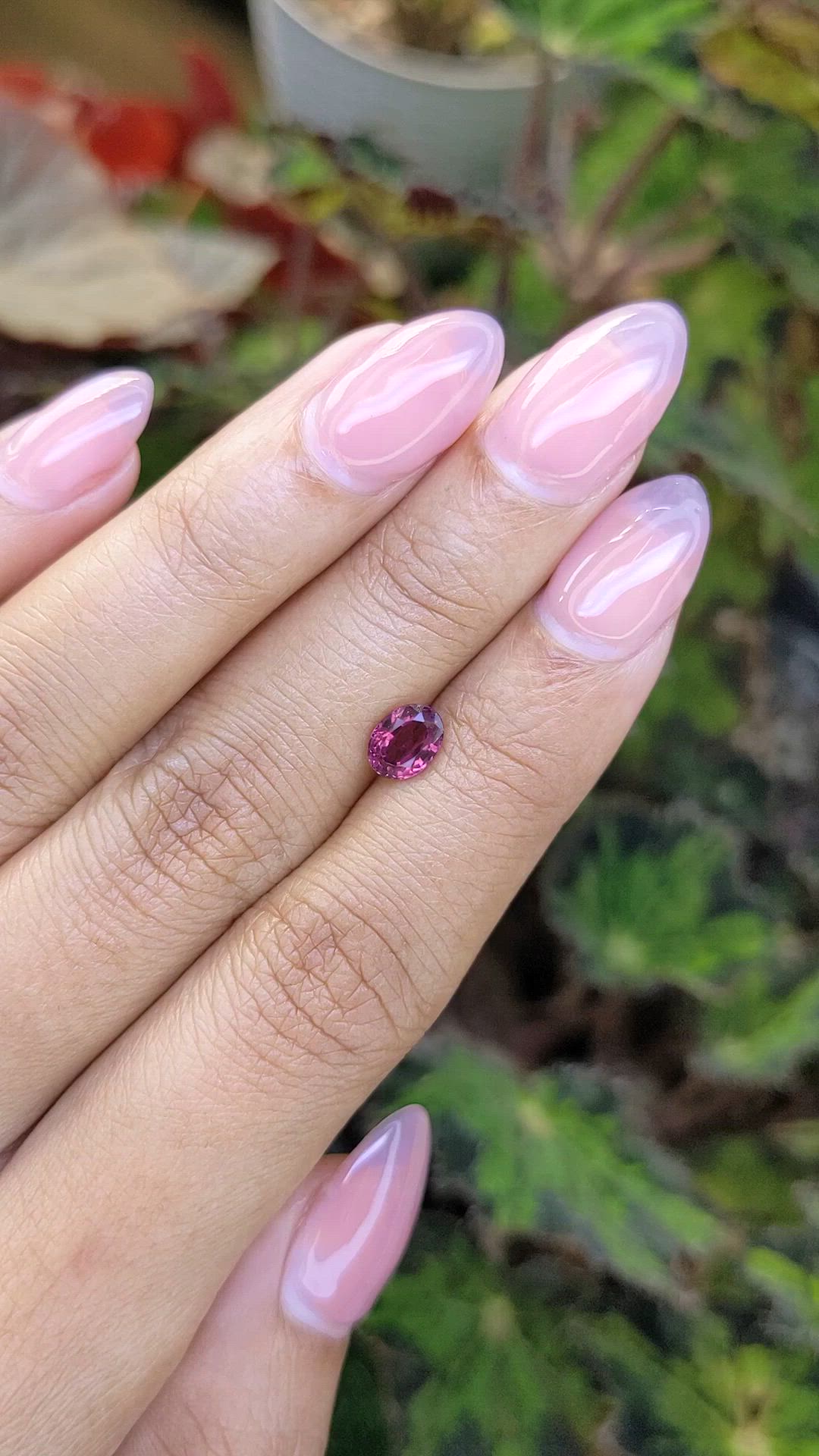 1.03 Ct. Pinkish Purple Rhodolite Garnet from Mozambique Size Video