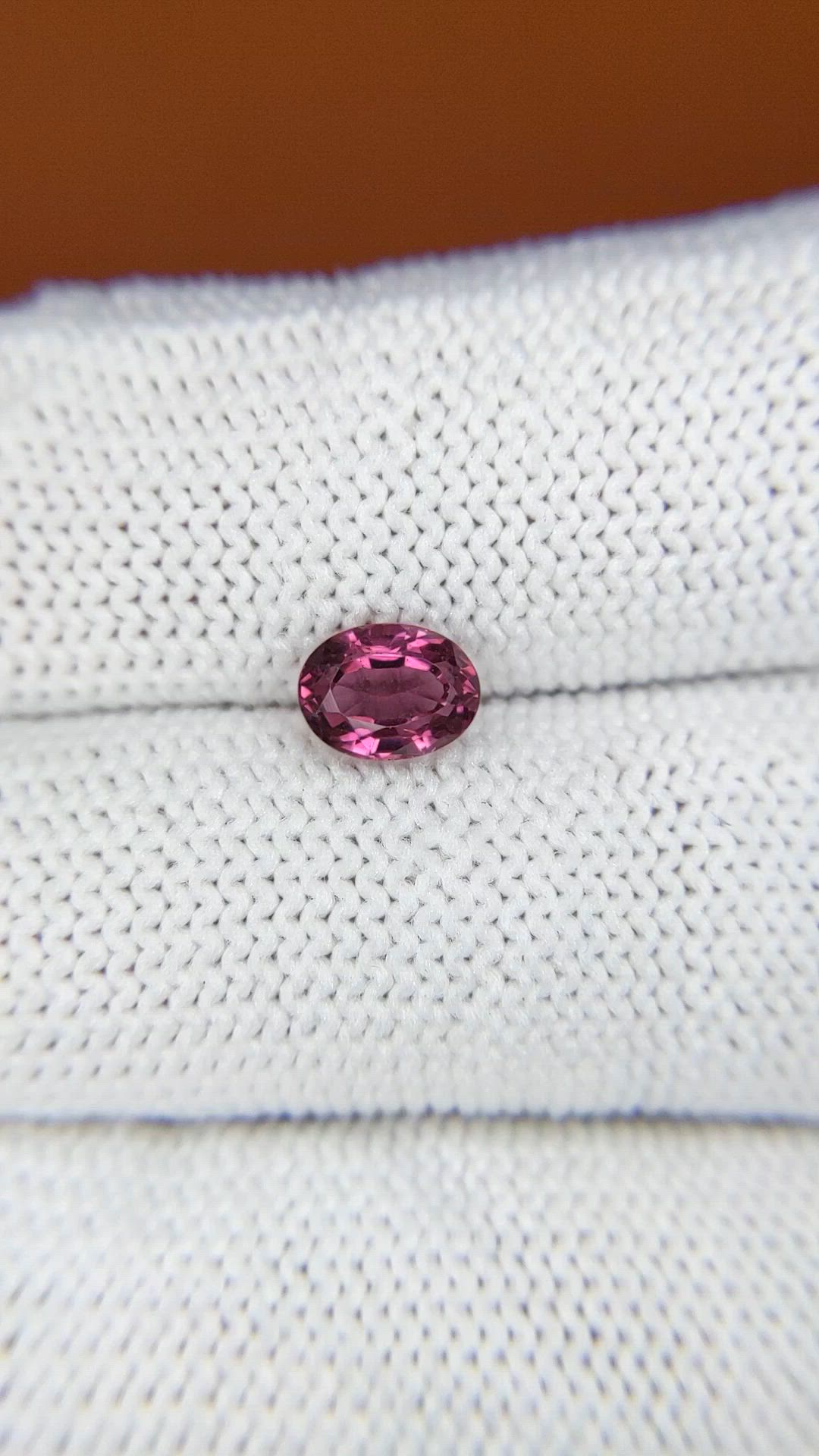 1.03 Ct. Pinkish Purple Rhodolite Garnet from Mozambique Size Video