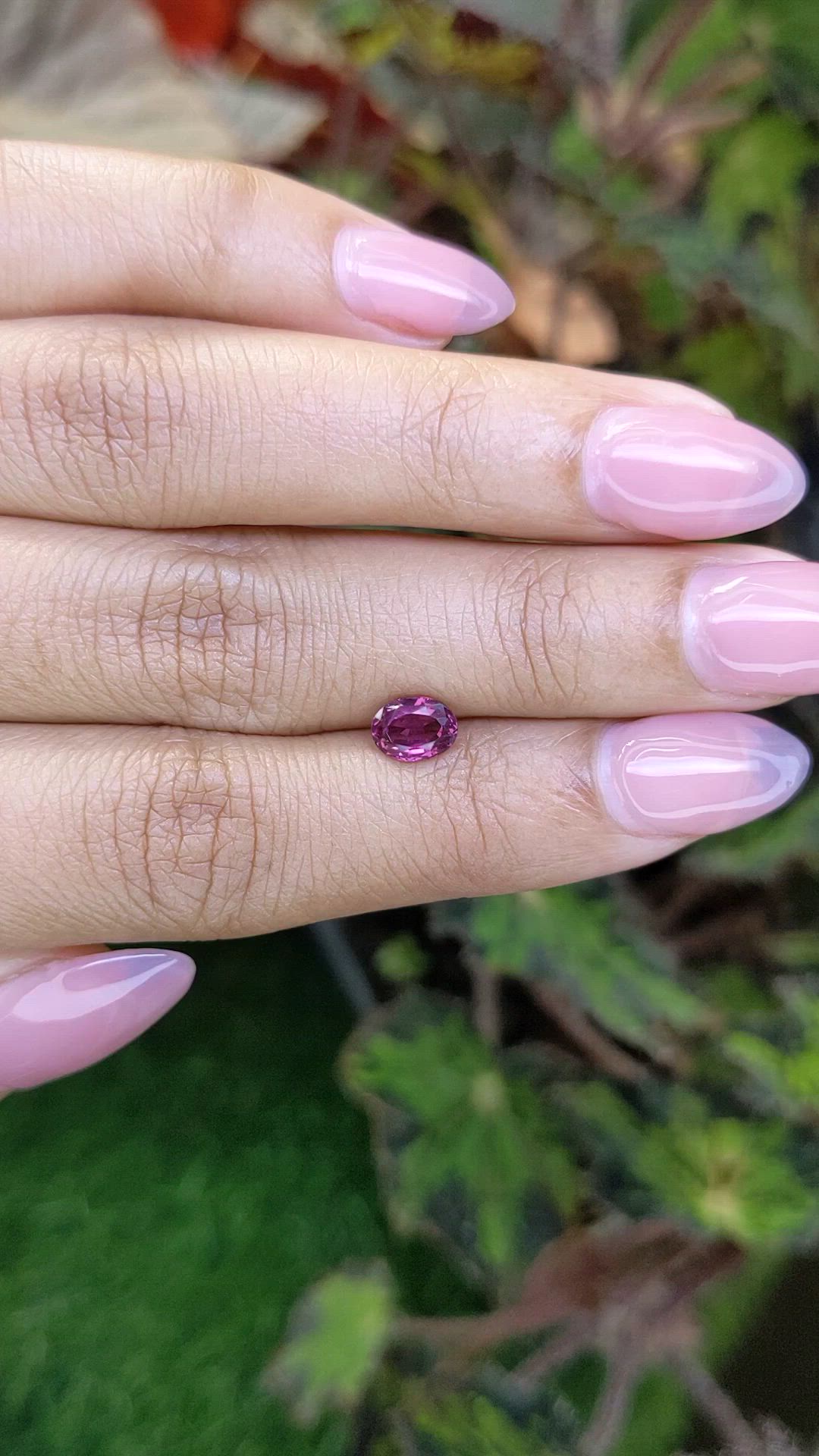 1.03 Ct. Pinkish Purple Rhodolite Garnet from Mozambique Size Video