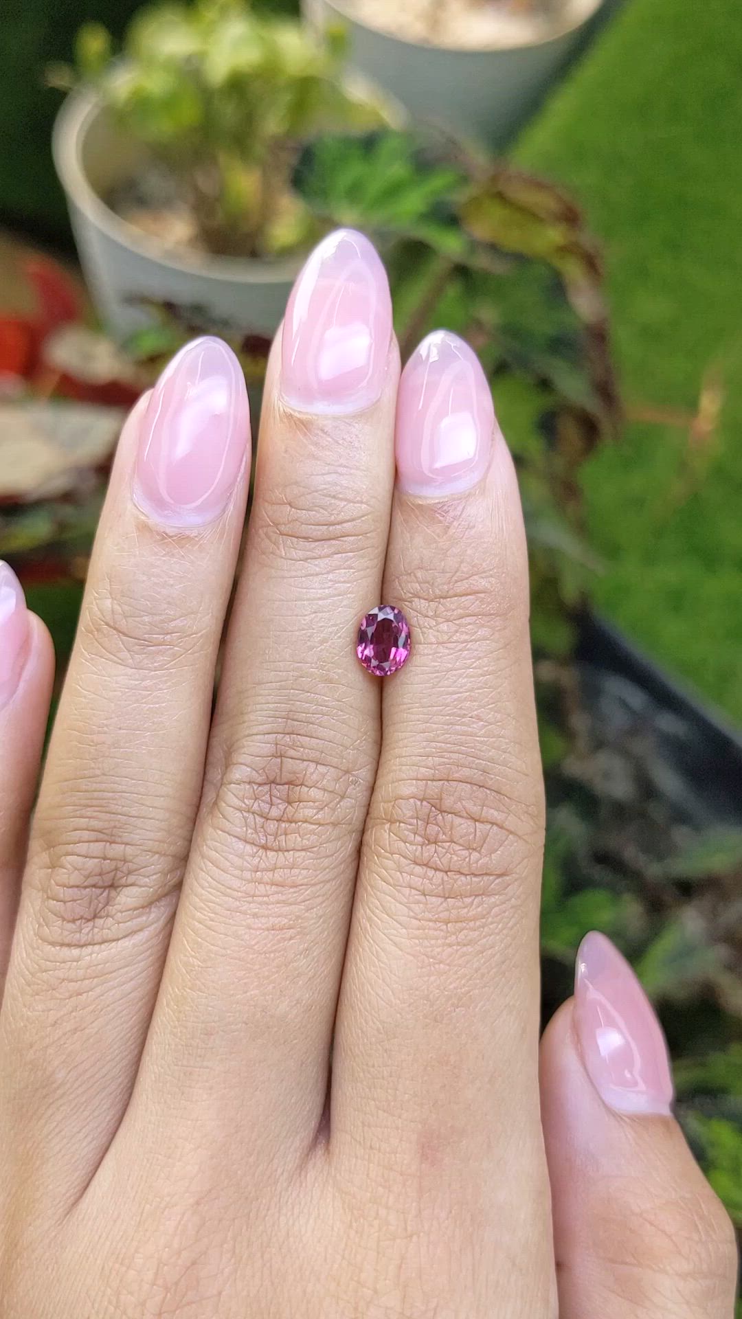 1.03 Ct. Pinkish Purple Rhodolite Garnet from Mozambique Size Video