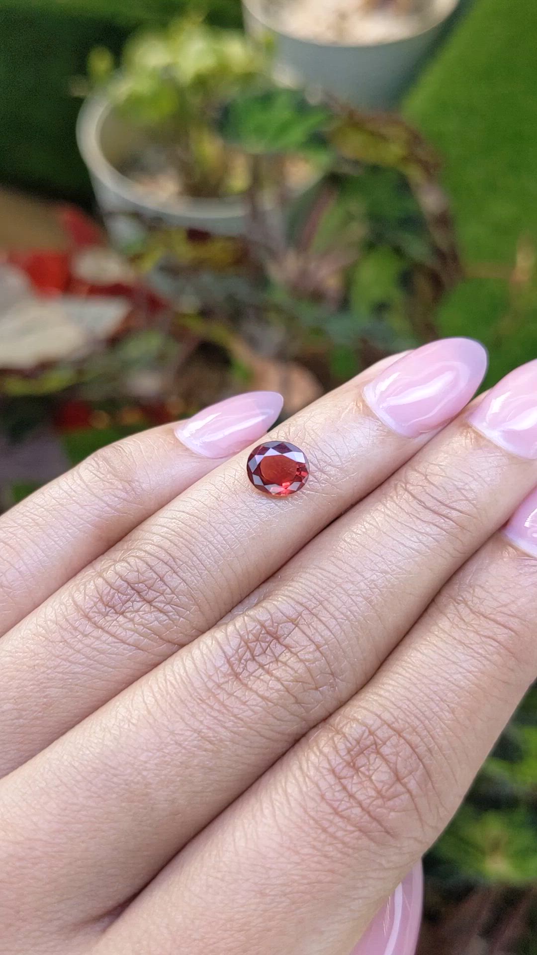 1.30 Ct. Orangish Red Almandine Garnet from Mozambique Size Video