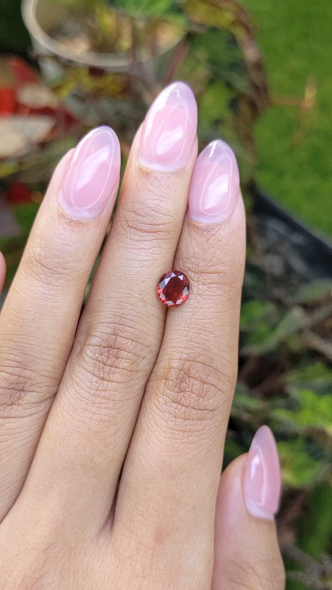 1.30 Ct. Orangish Red Almandine Garnet from Mozambique Size Video