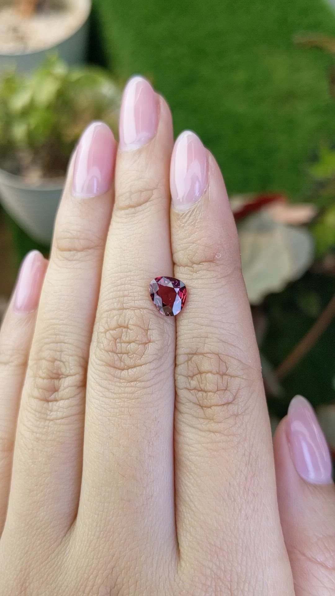 1.49 Ct. Red Rhodolite Garnet from Mozambique Size Video