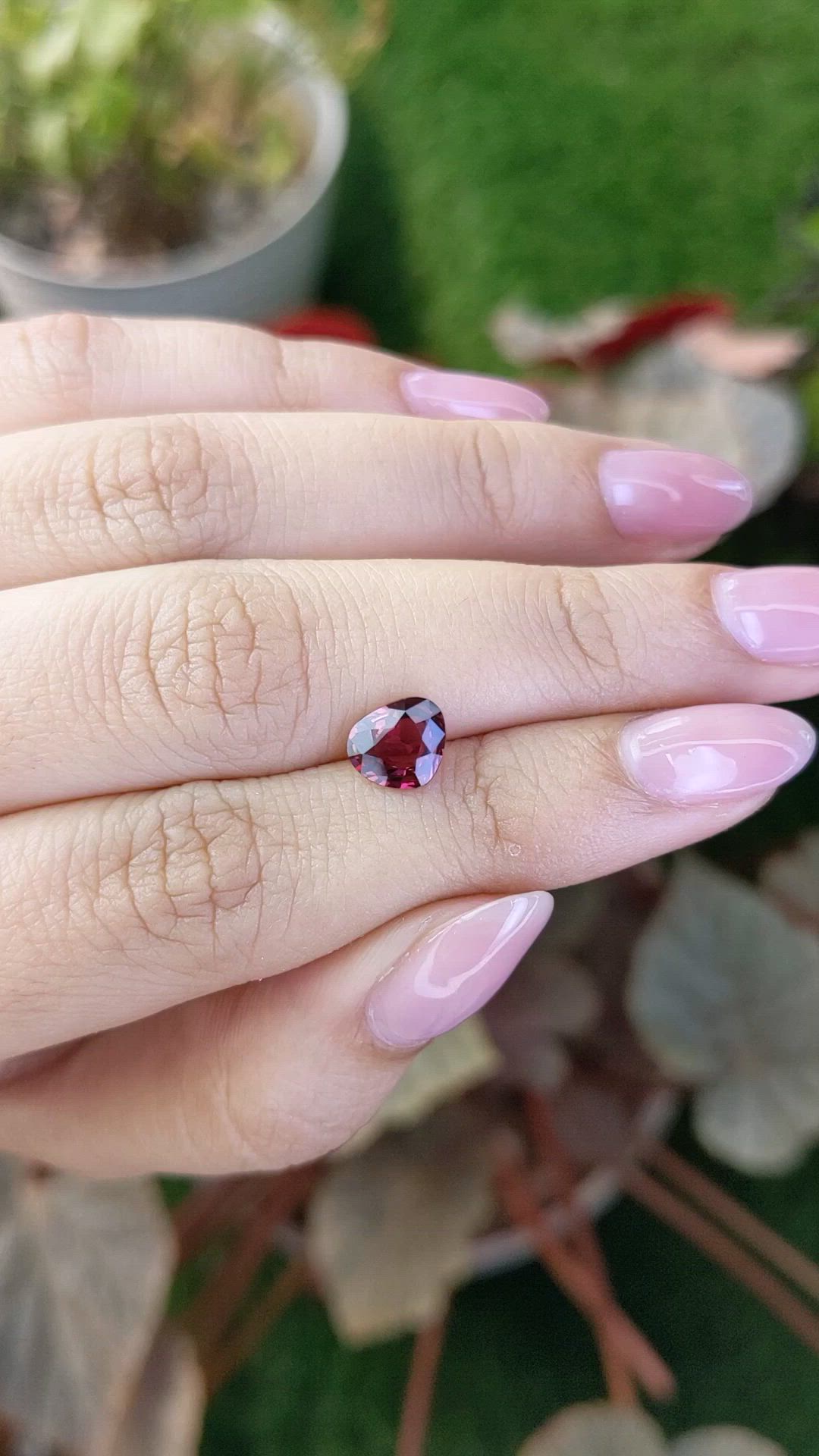 1.49 Ct. Red Rhodolite Garnet from Mozambique Size Video