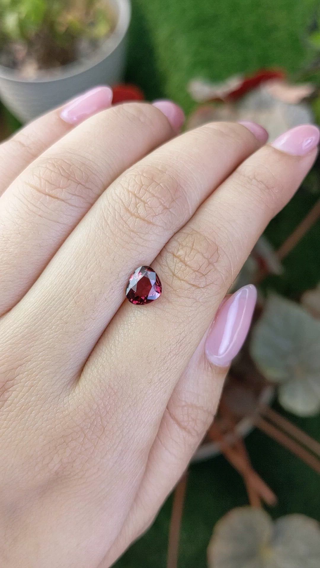 1.49 Ct. Red Rhodolite Garnet from Mozambique Size Video