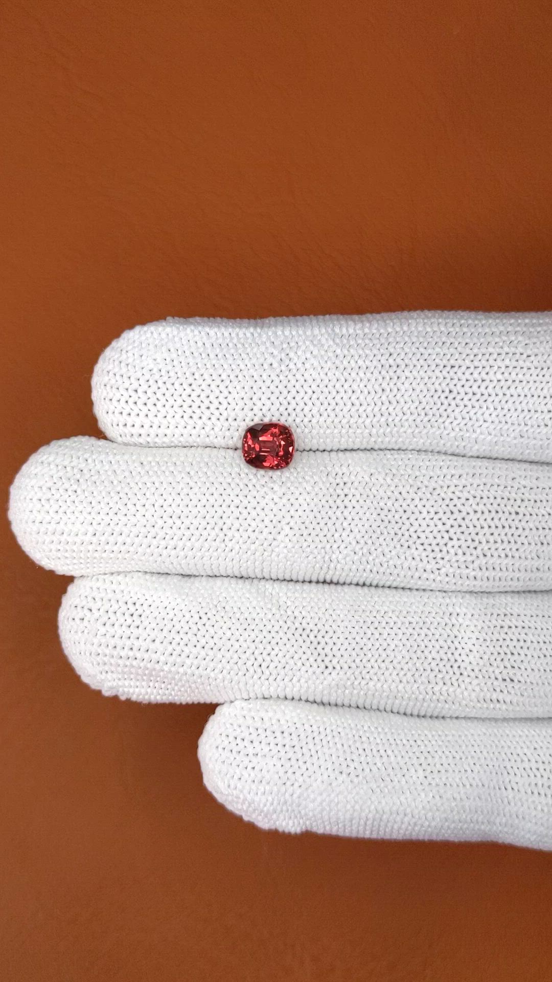 1.16 Ct. Red Almandine Garnet from Mozambique Size Video
