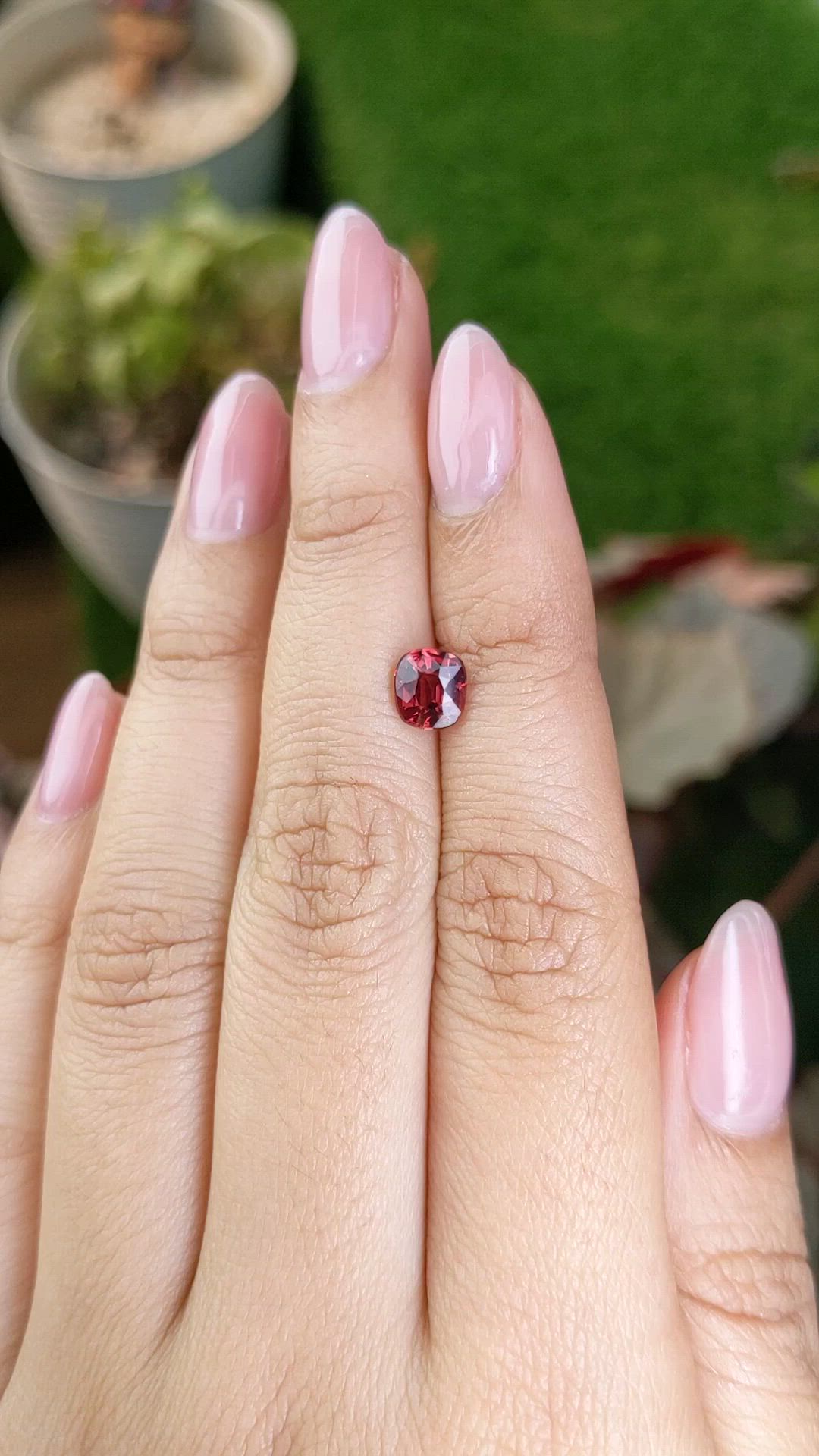 1.16 Ct. Red Almandine Garnet from Mozambique Size Video