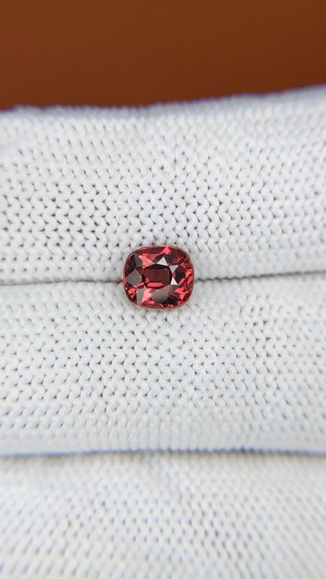 1.16 Ct. Red Almandine Garnet from Mozambique Size Video