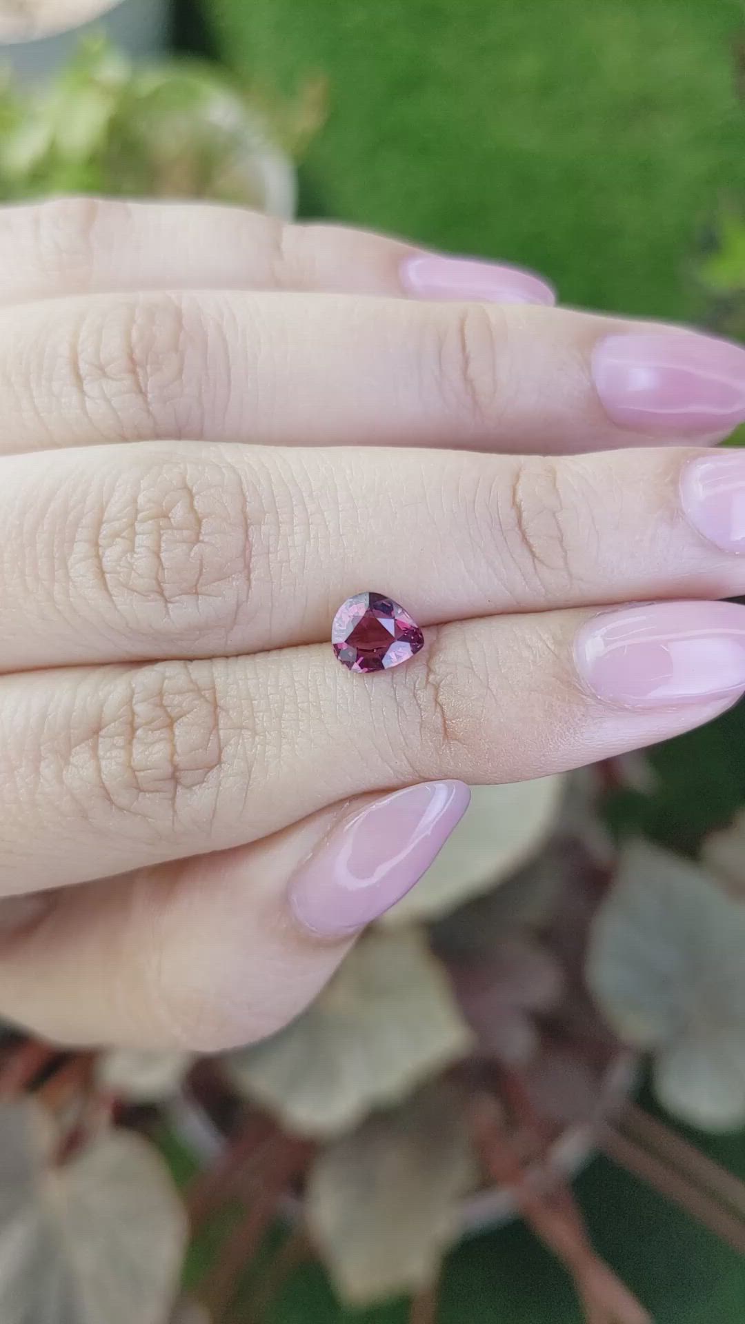 1.13 Ct. Reddish Purple Rhodolite Garnet from Mozambique Size Video
