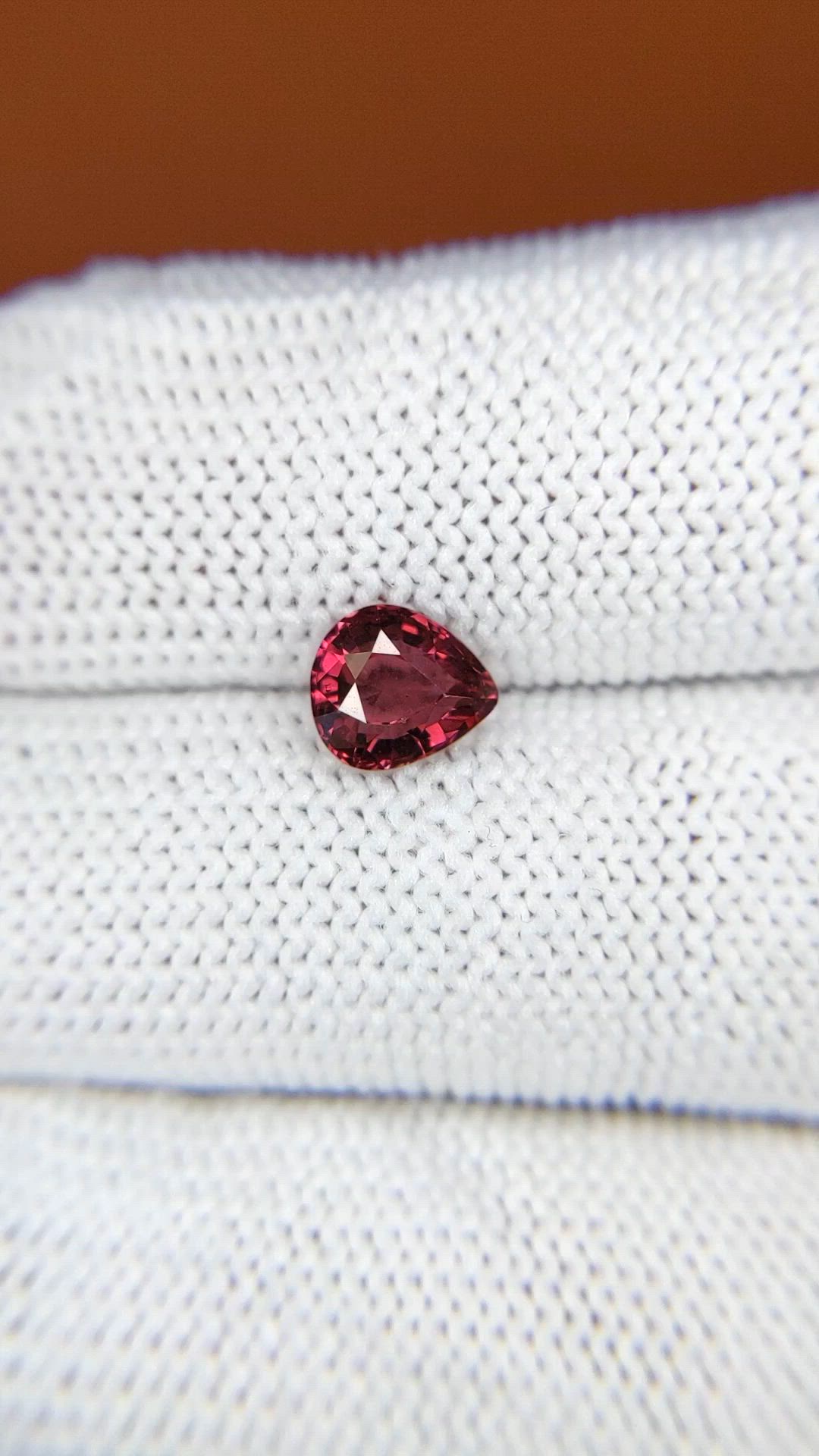 1.13 Ct. Reddish Purple Rhodolite Garnet from Mozambique Size Video