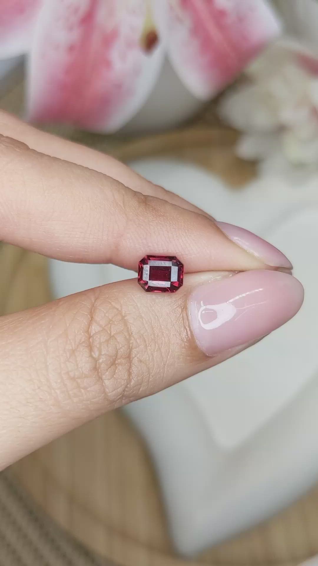 1.20 Ct. Red Almandine Garnet from Mozambique Size Video