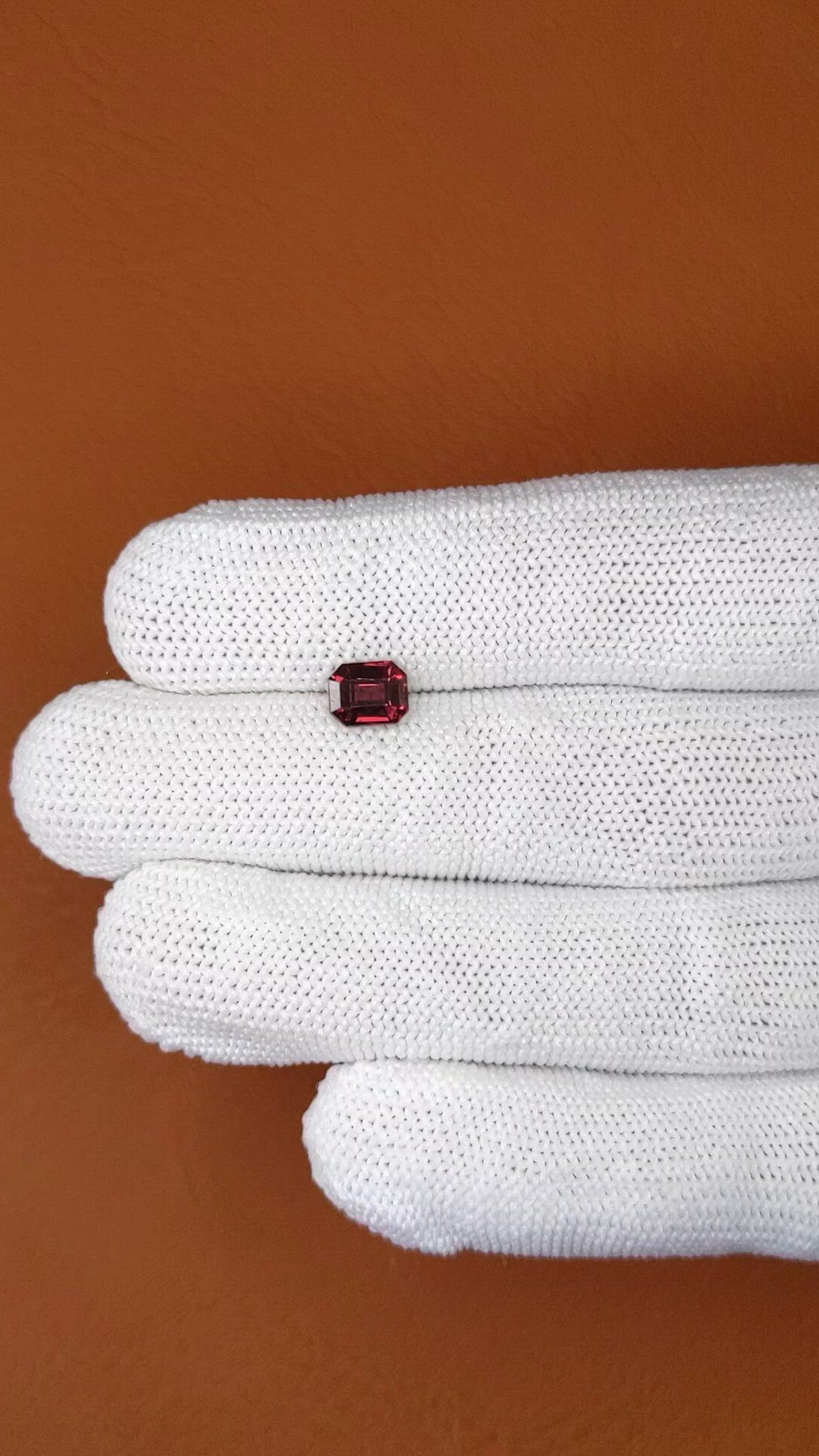 1.20 Ct. Red Almandine Garnet from Mozambique Size Video