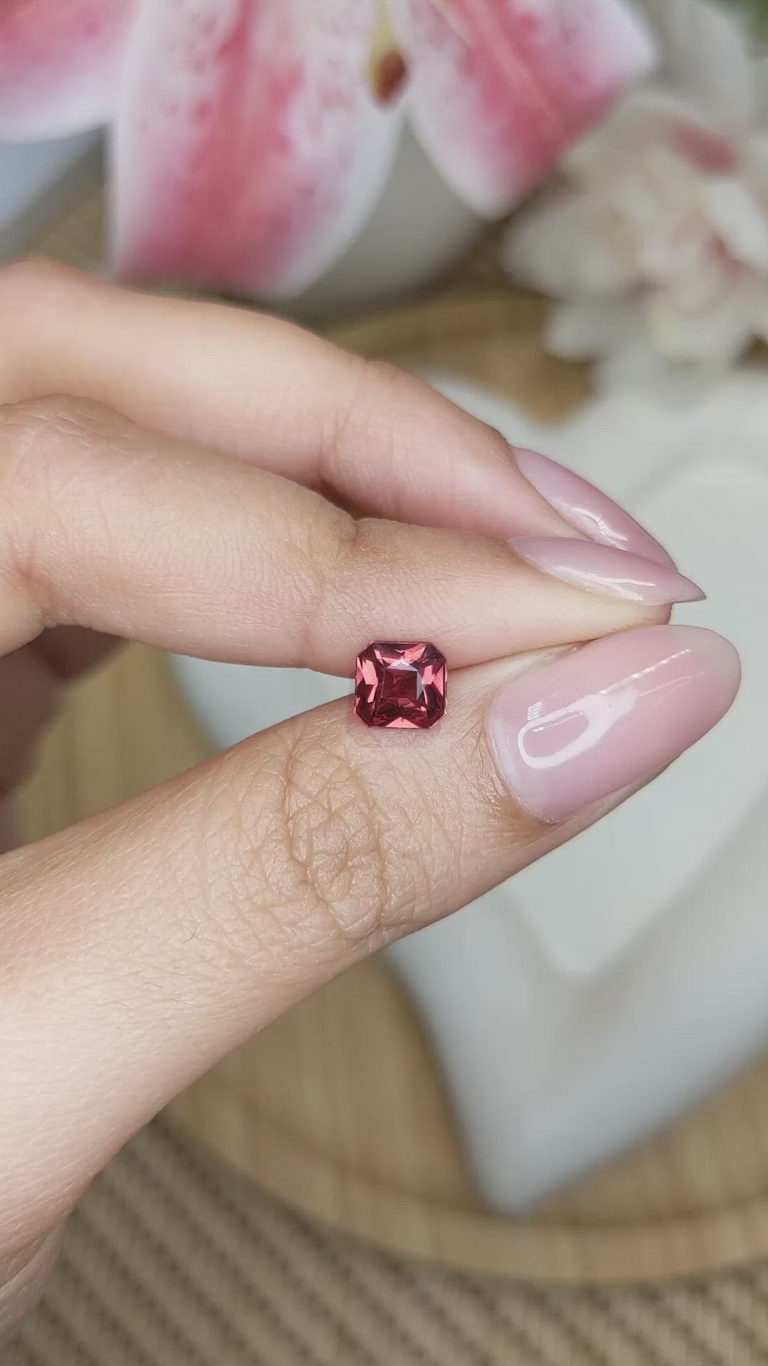 1.07 Ct. Red Almandine Garnet from Mozambique Size Video
