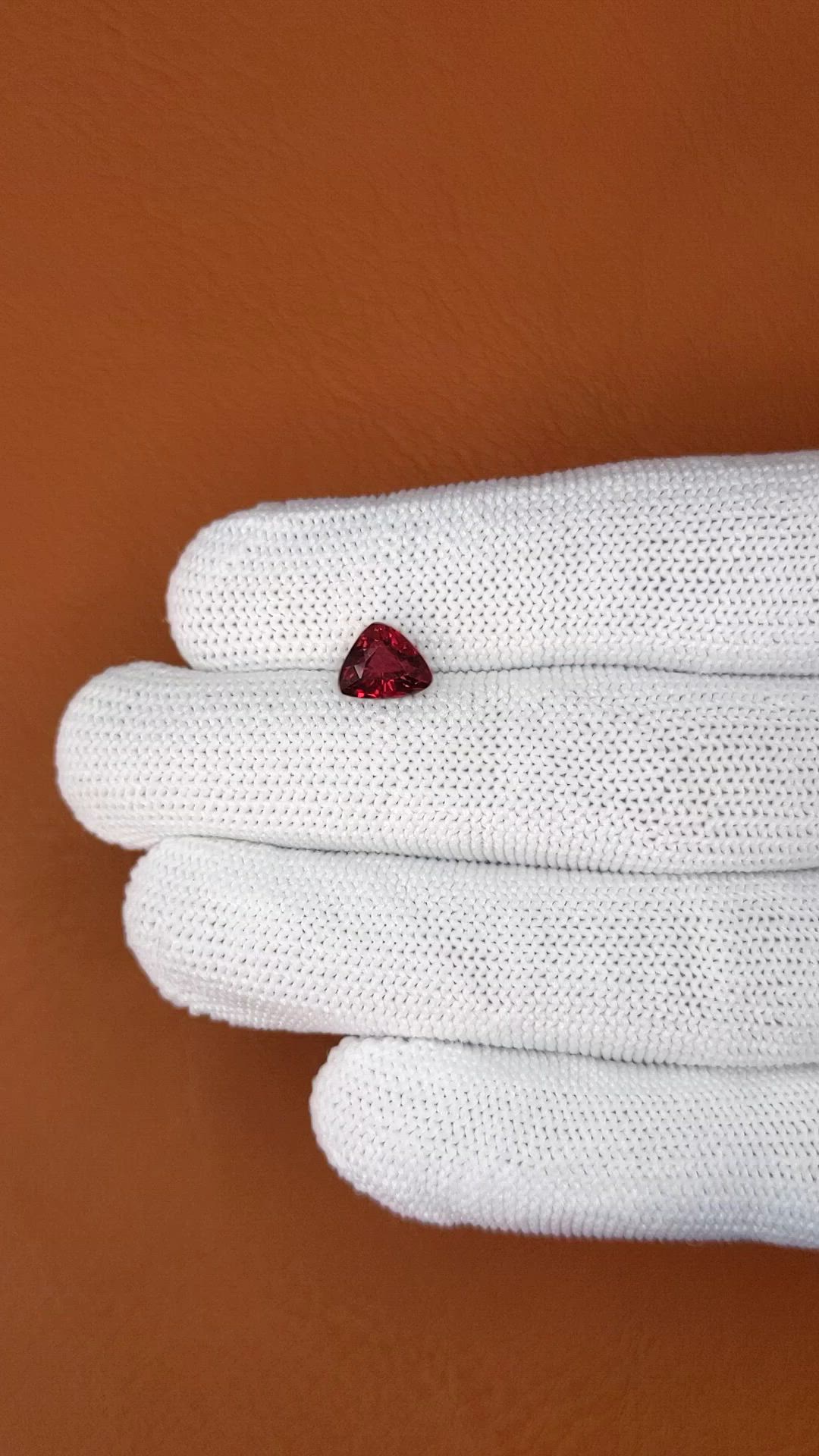 1.65 Ct. Red Almandine Garnet from Mozambique Size Video