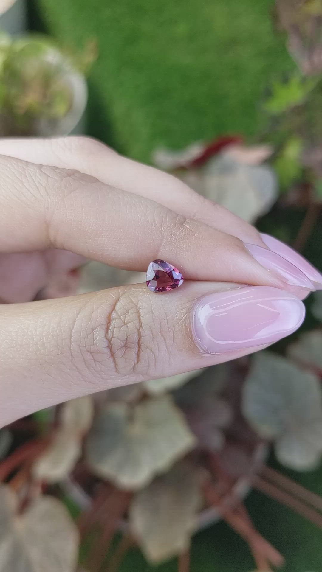 1.16 Ct. Reddish Purple Almandine Garnet from Mozambique Size Video