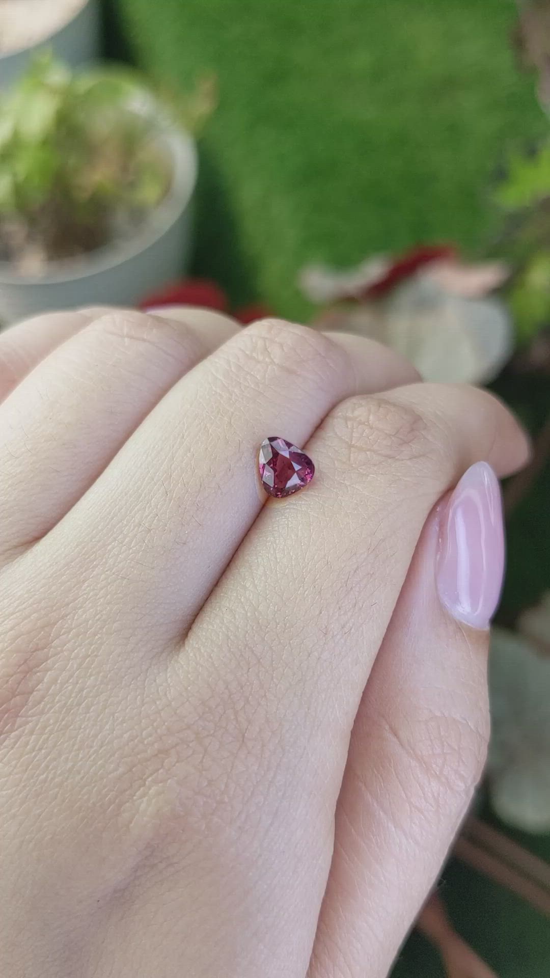 1.16 Ct. Reddish Purple Almandine Garnet from Mozambique Size Video