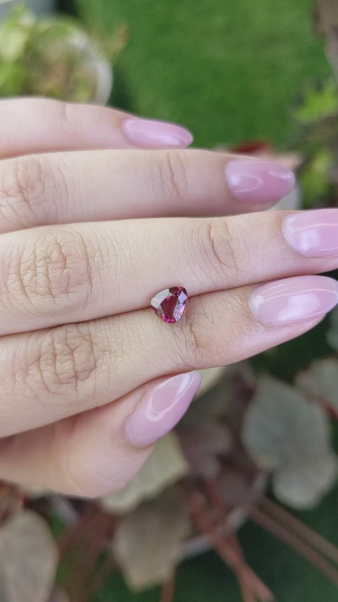 1.16 Ct. Reddish Purple Almandine Garnet from Mozambique Size Video