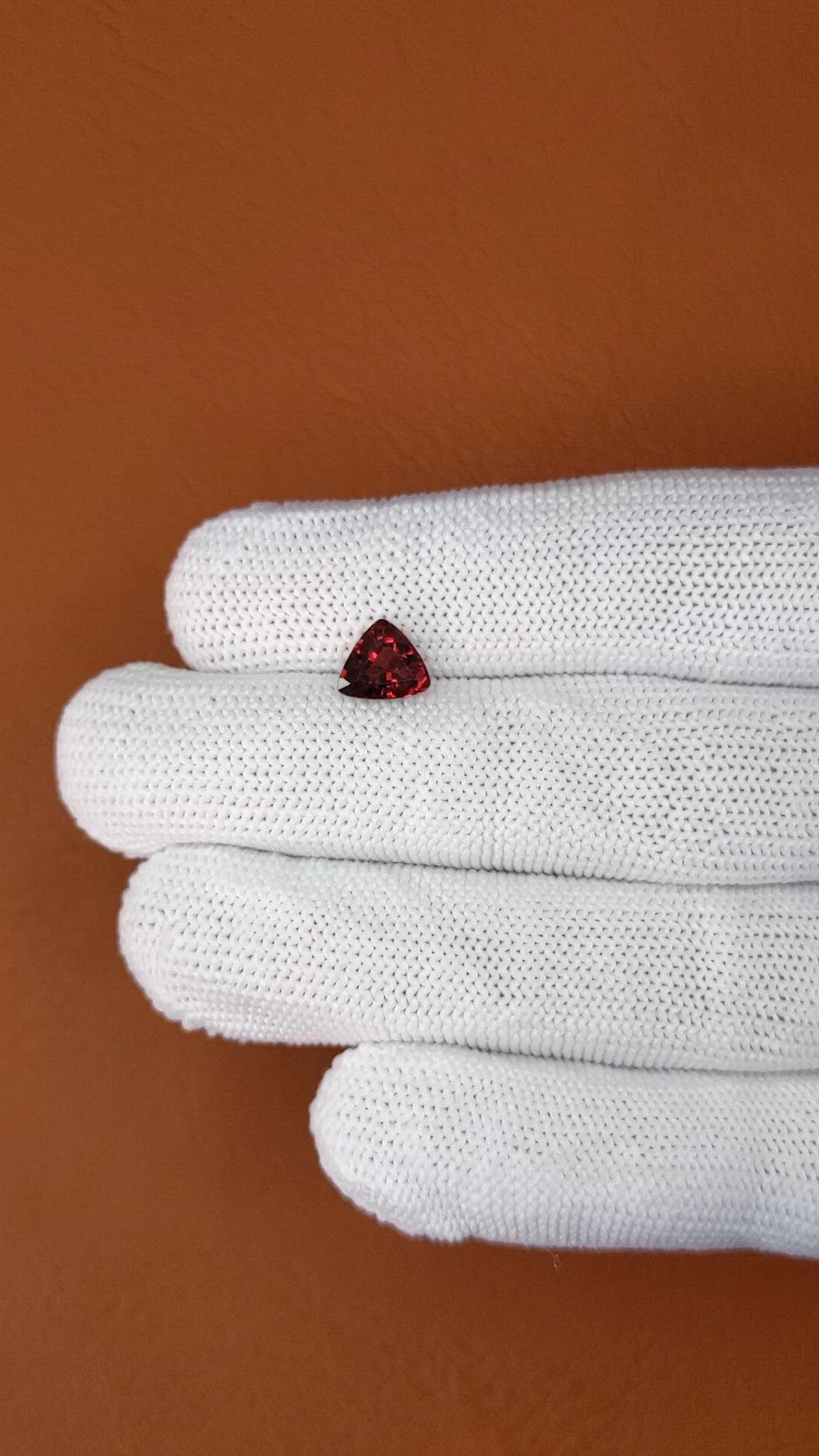 1.36 Ct. Red Almandine Garnet from Mozambique Size Video