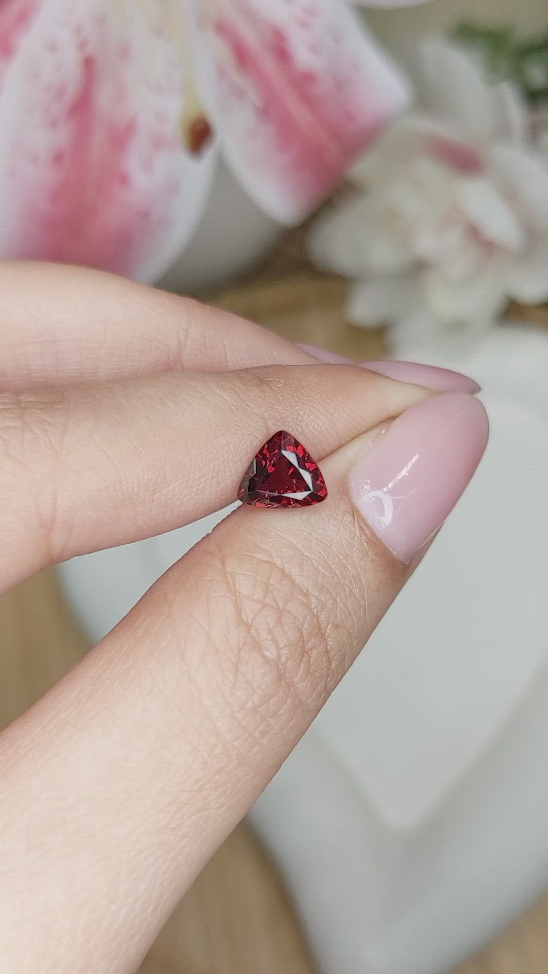 1.36 Ct. Red Almandine Garnet from Mozambique Size Video