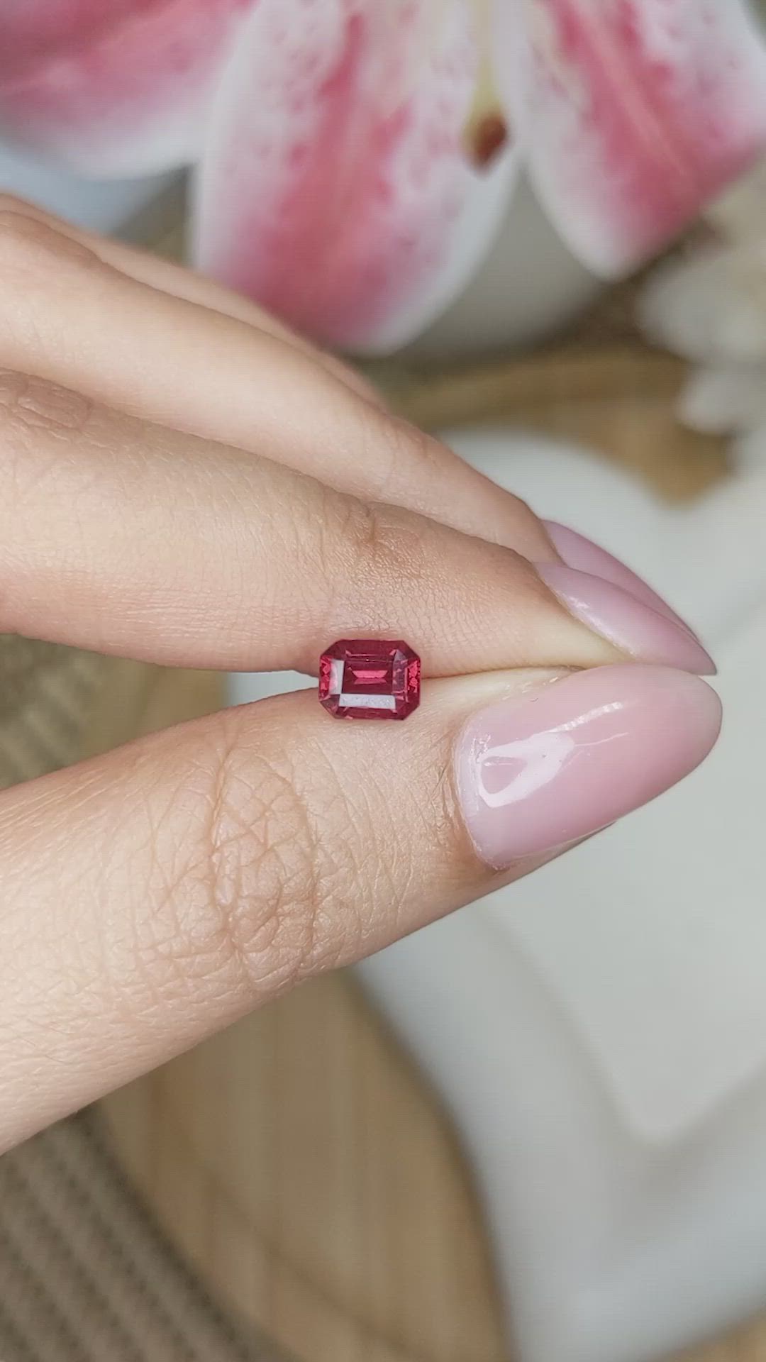 0.98 Ct. Red Almandine Garnet from Mozambique Size Video
