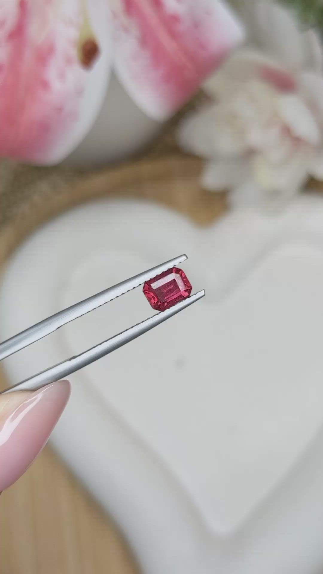 0.98 Ct. Red Almandine Garnet from Mozambique Size Video