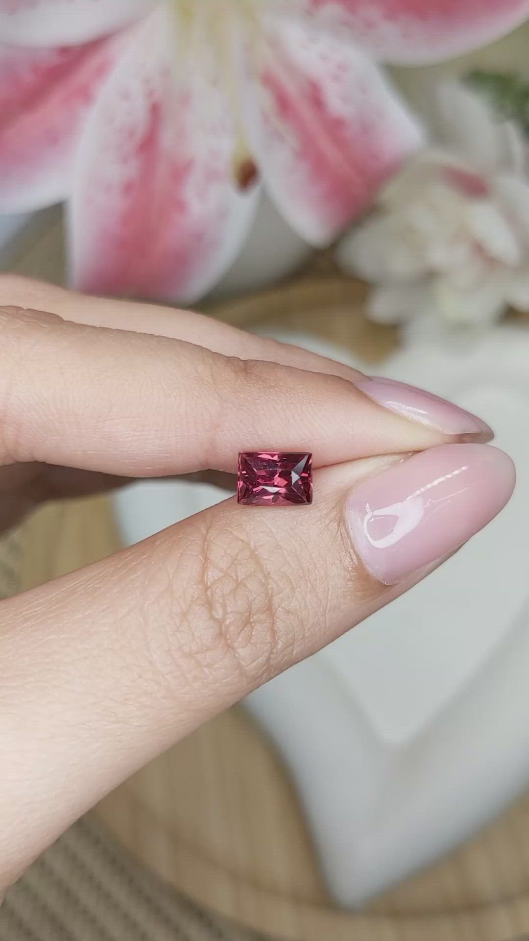 1.52 Ct. Red Almandine Garnet from Mozambique Size Video