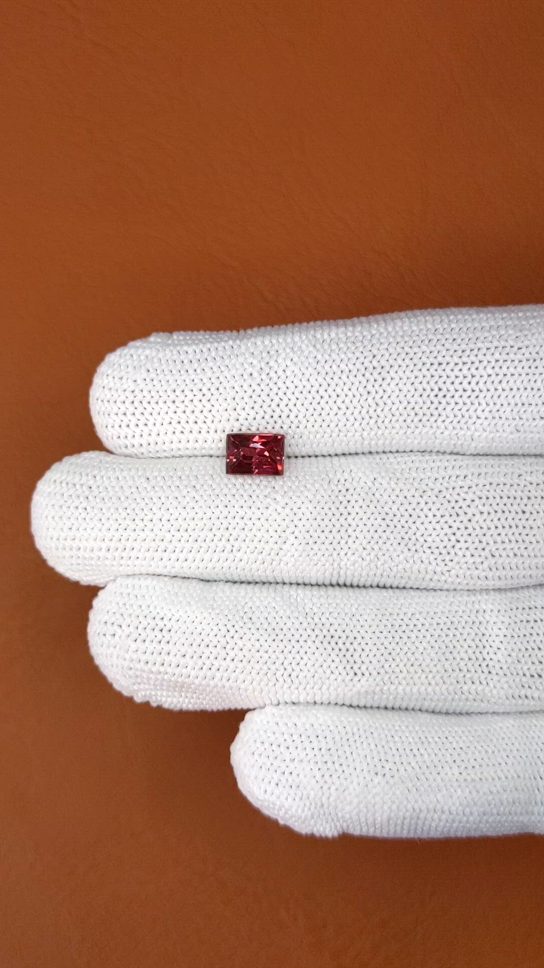 1.52 Ct. Red Almandine Garnet from Mozambique Size Video