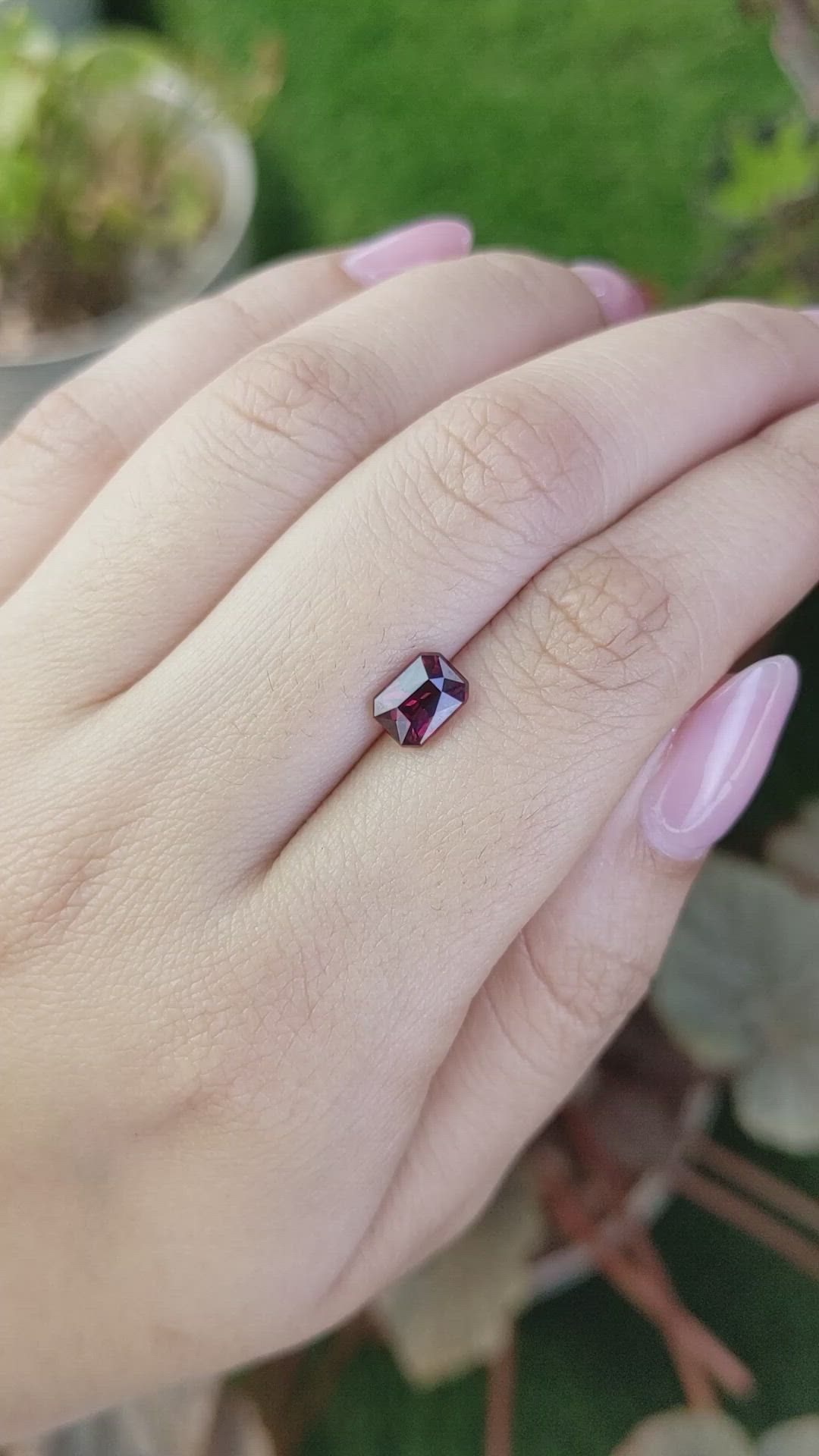1.61 Ct. Purplish Red Rhodolite Garnet from Mozambique Size Video