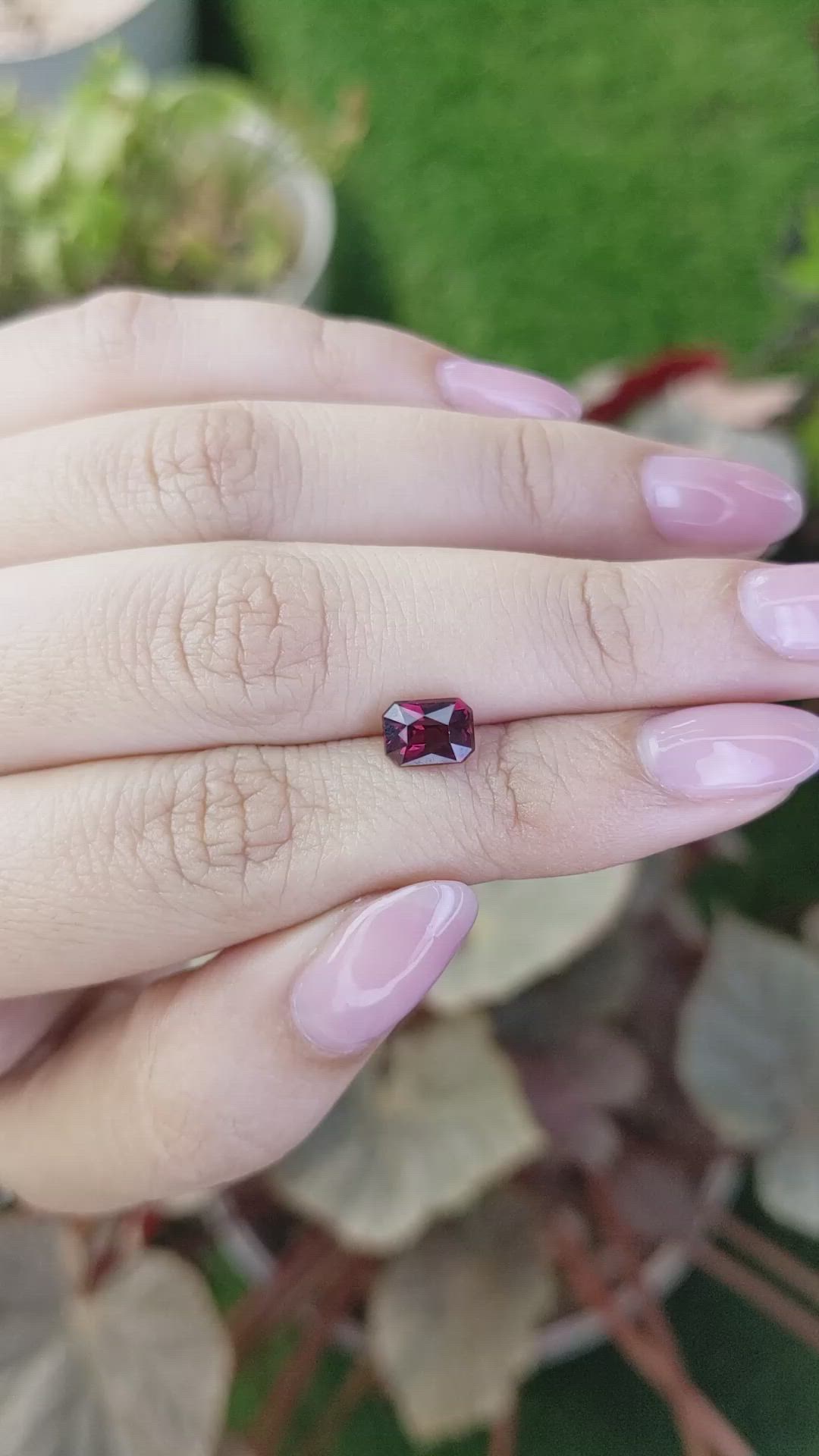 1.61 Ct. Purplish Red Rhodolite Garnet from Mozambique Size Video
