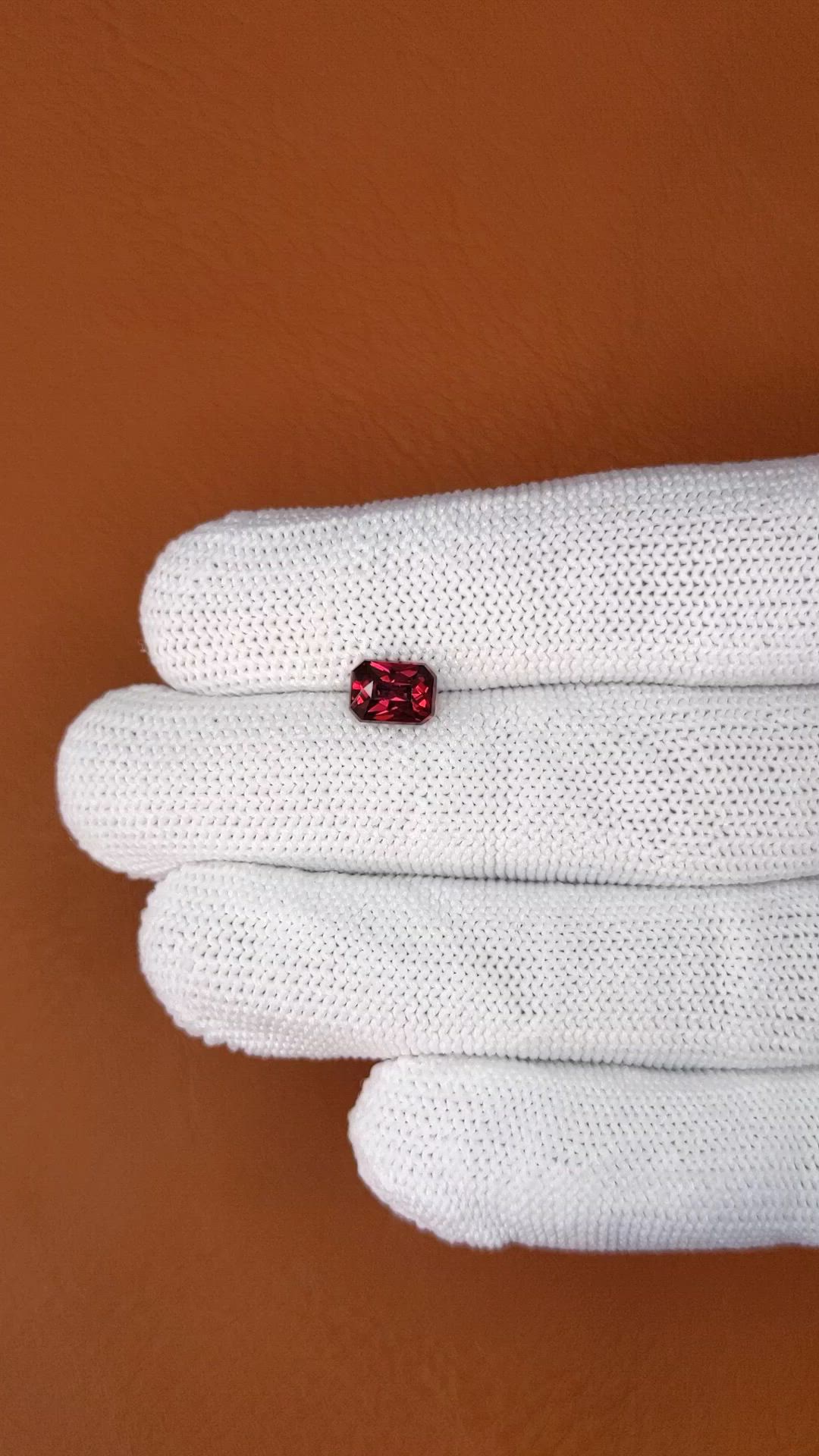 1.61 Ct. Purplish Red Rhodolite Garnet from Mozambique Size Video