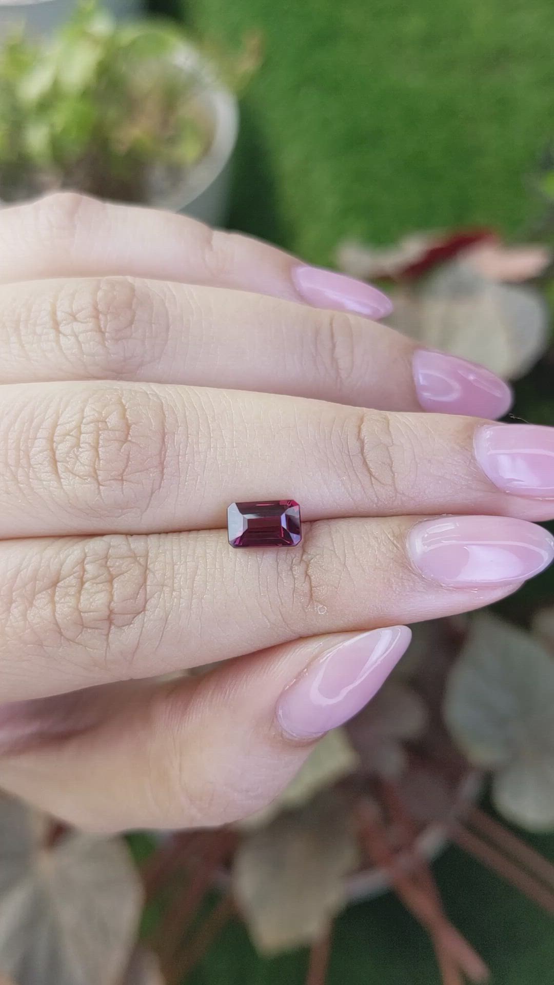 1.53 Ct. Purplish Red Rhodolite Garnet from Mozambique Size Video