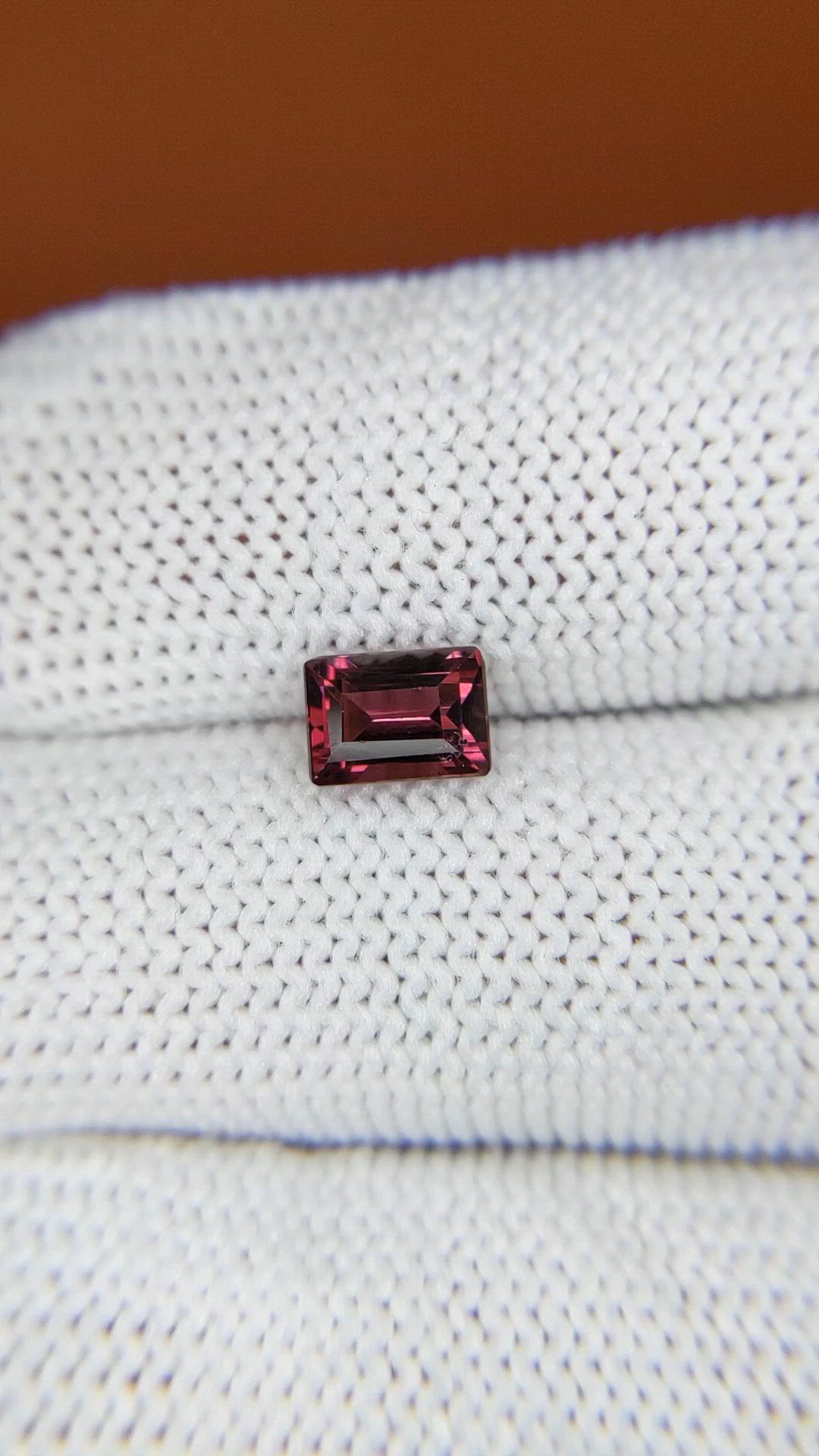 1.01 Ct. Purplish Red Rhodolite Garnet from Mozambique Size Video