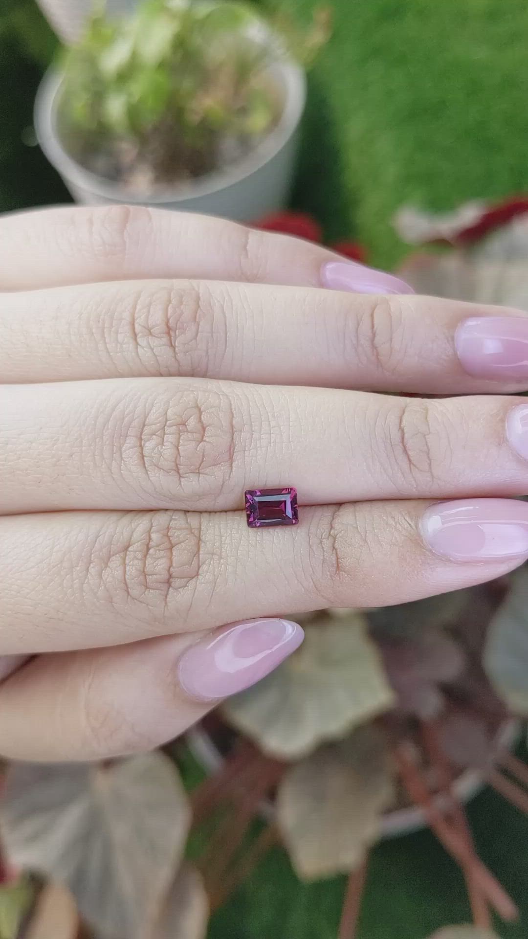 1.01 Ct. Purplish Red Rhodolite Garnet from Mozambique Size Video