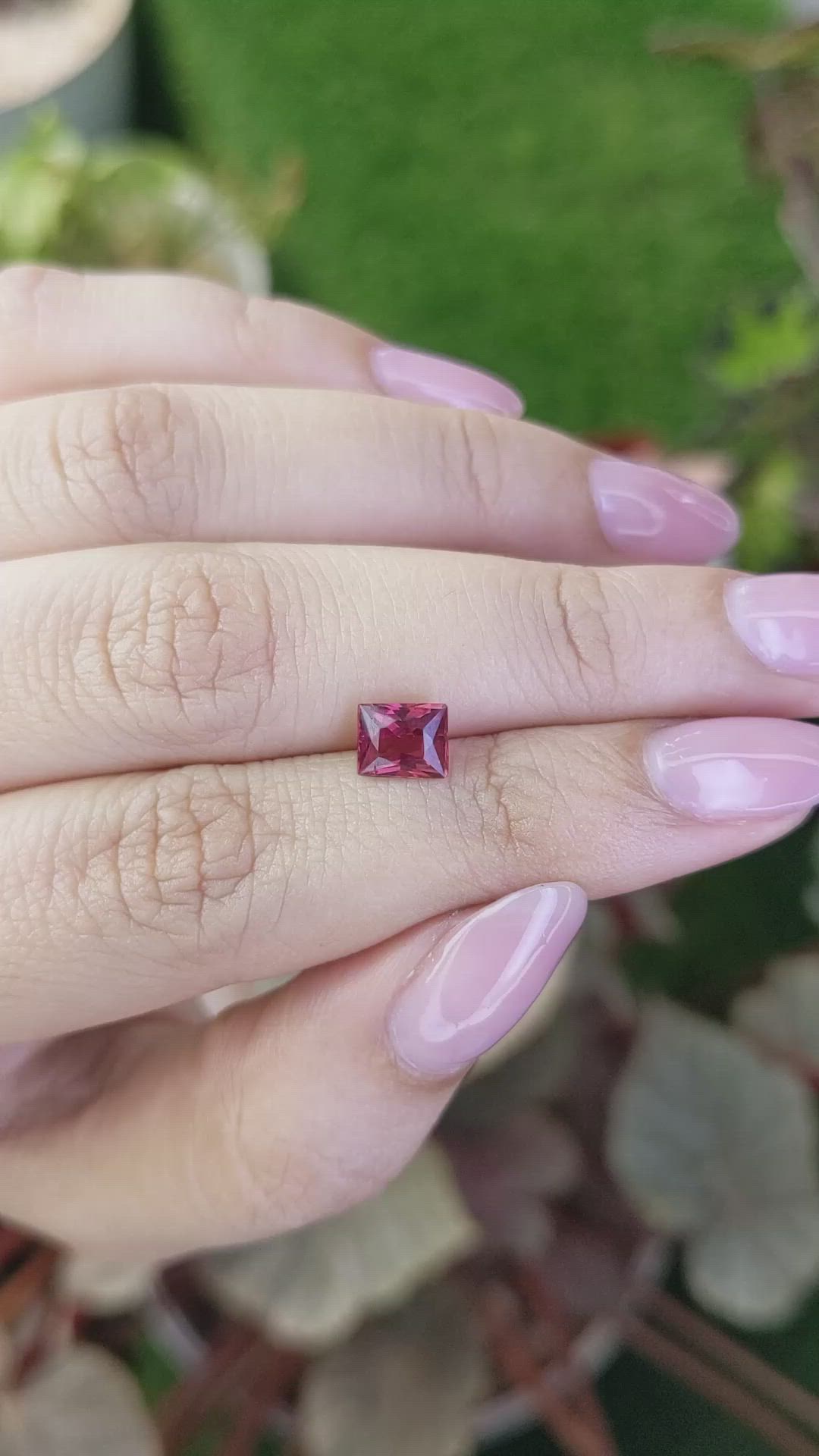 1.30 Ct. Red Rhodolite Garnet from Mozambique Size Video