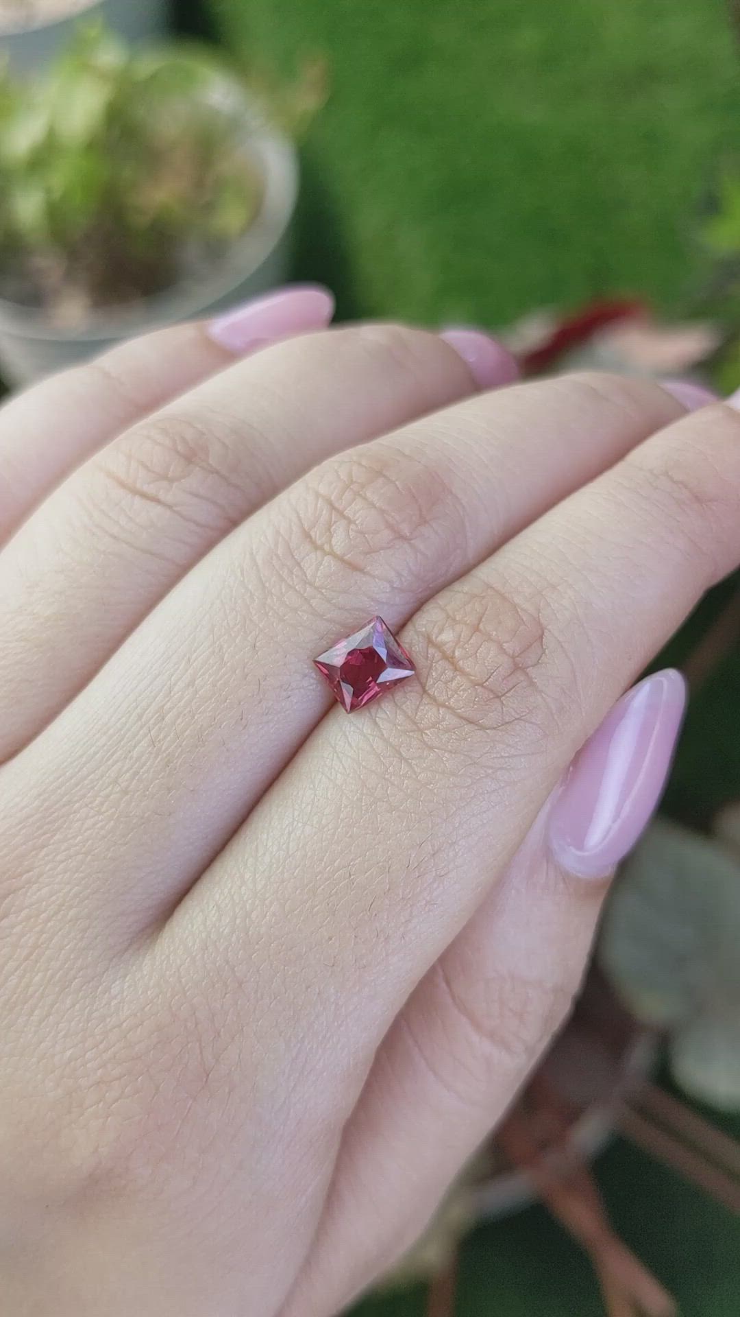 1.30 Ct. Red Rhodolite Garnet from Mozambique Size Video