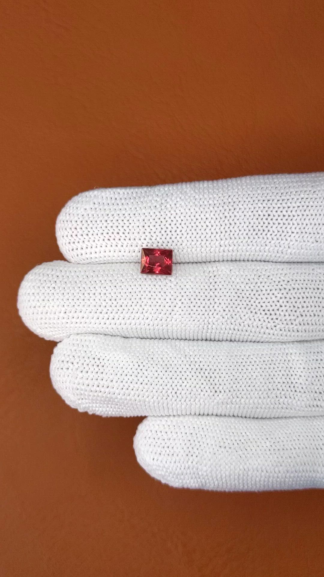 1.30 Ct. Red Rhodolite Garnet from Mozambique Size Video