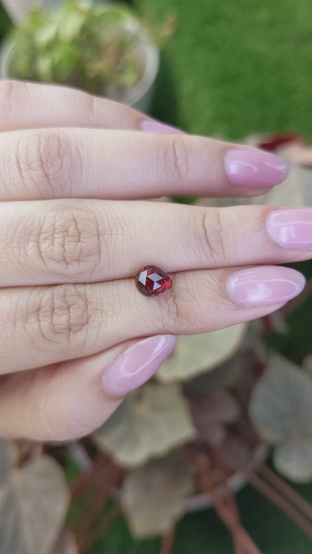 1.63 Ct. Red Almandine Garnet from Mozambique Size Video