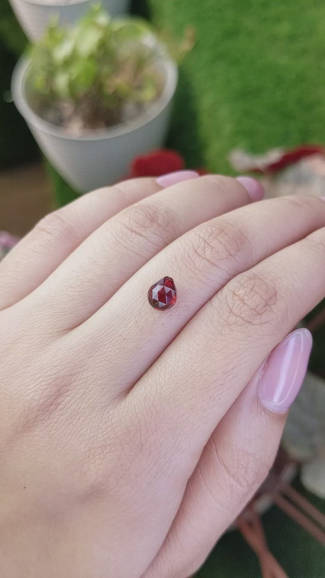 1.63 Ct. Red Almandine Garnet from Mozambique Size Video